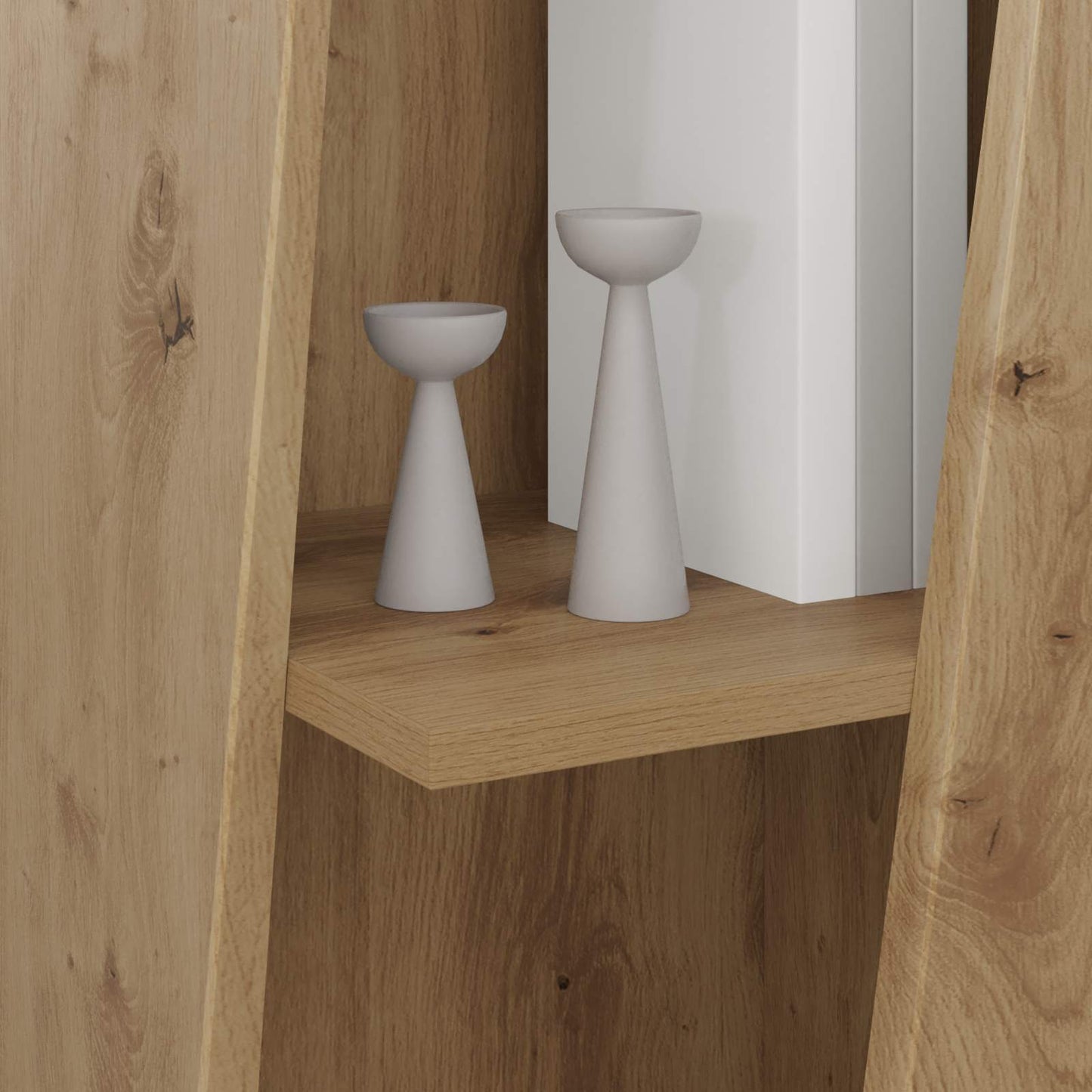 vidaXL Side Shelf 33 x 32 x 100.5 cm Engineered Wood Artisan Oak 4