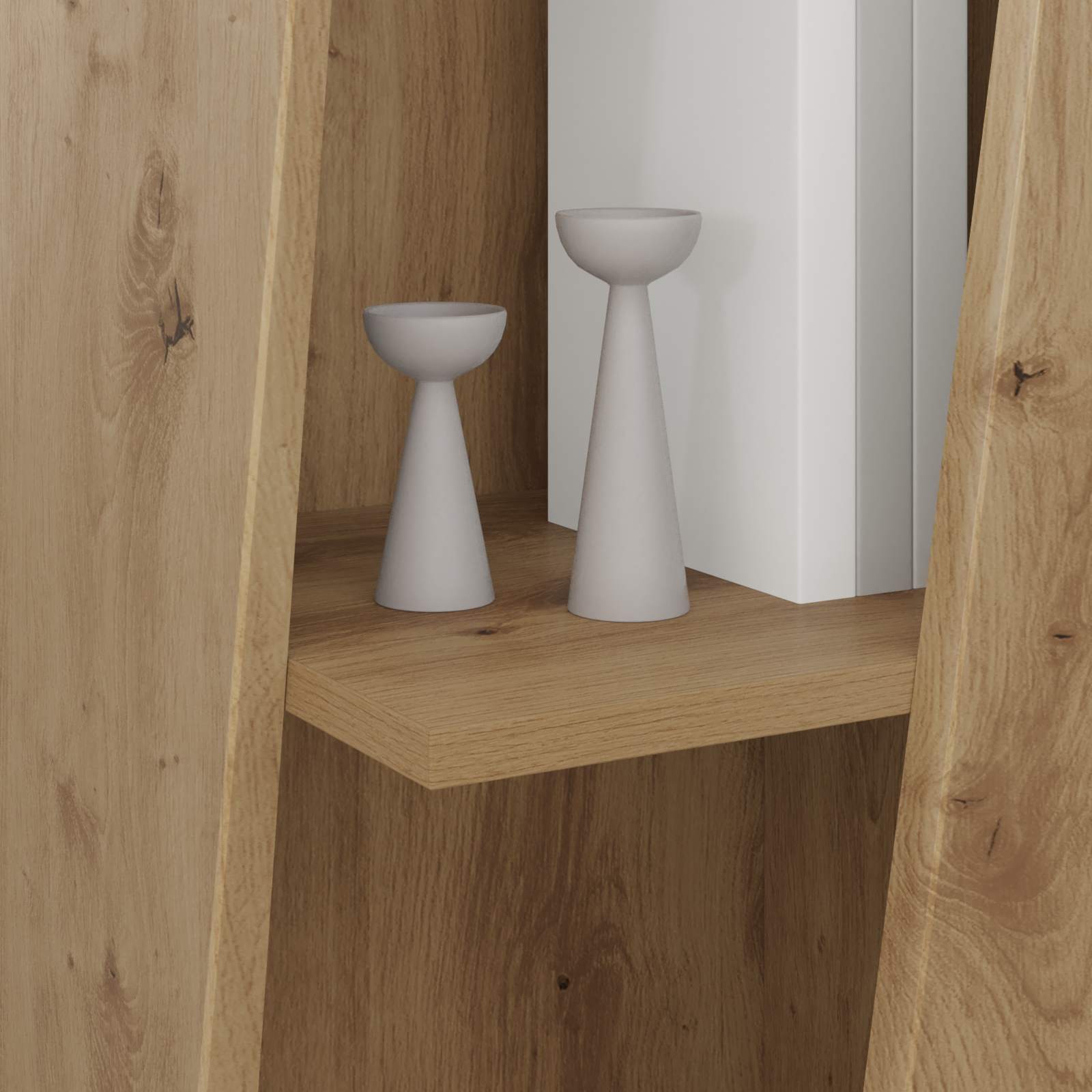 vidaXL Side Shelf 33 x 32 x 100.5 cm Engineered Wood Artisan Oak 4