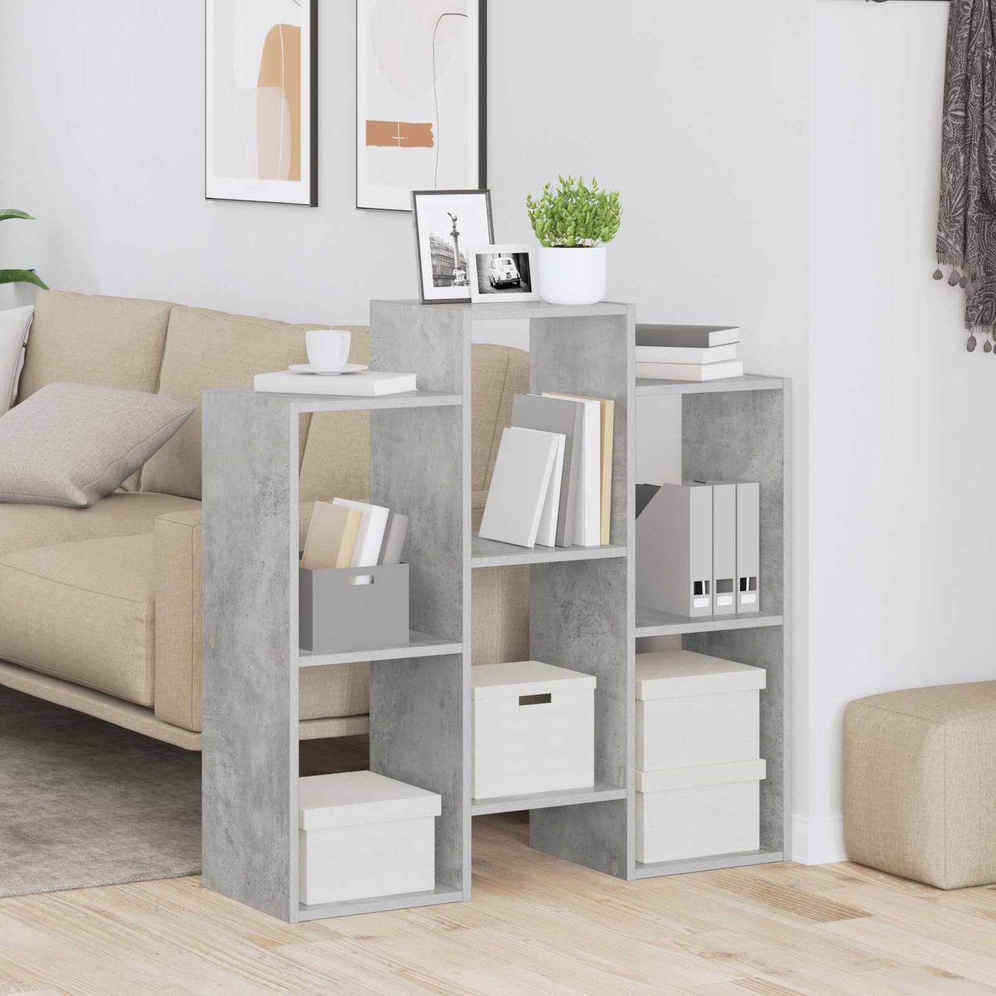 vidaXL Sideboard Concrete Grey 90 x 30 x 90 cm 4