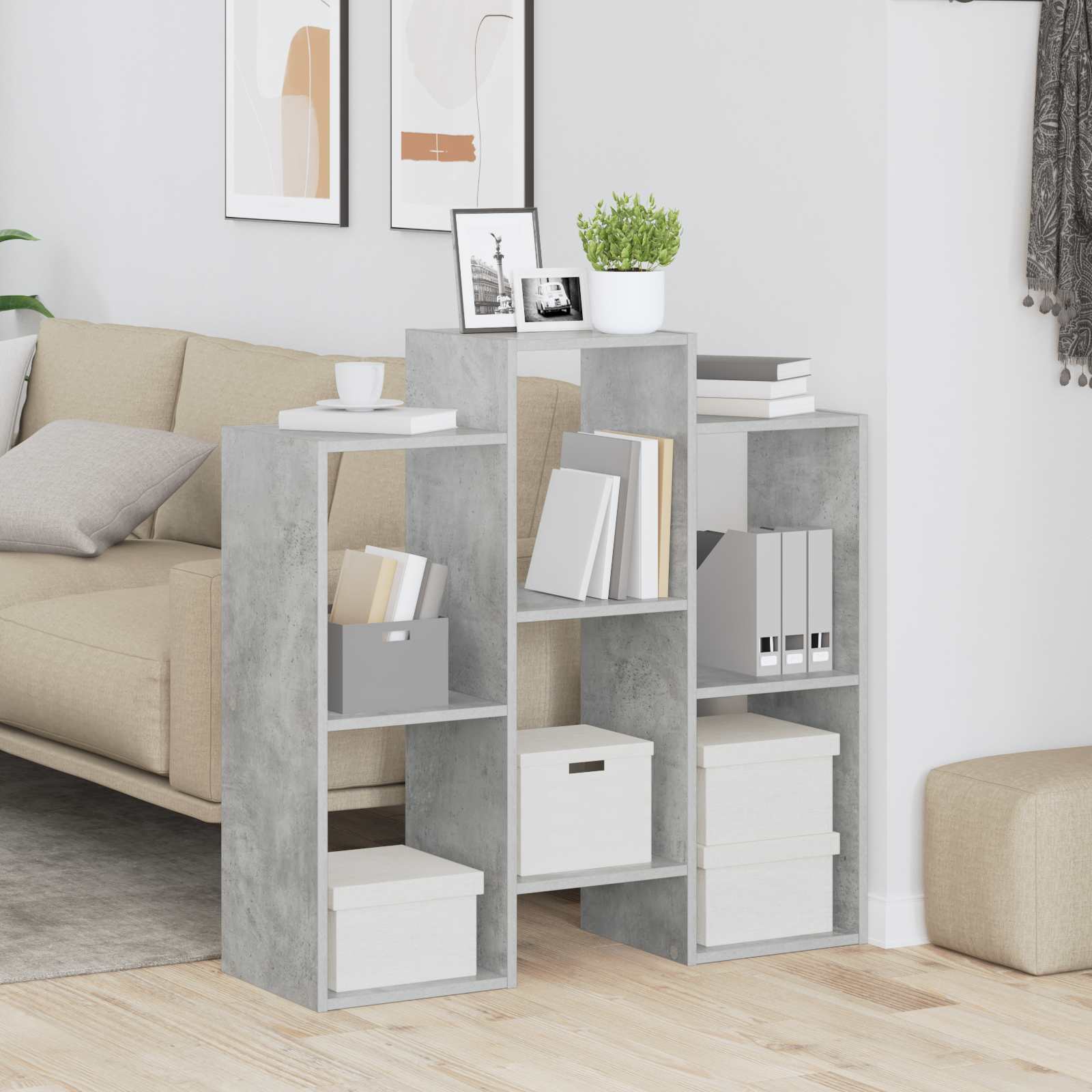 vidaXL Sideboard Concrete Grey 90 x 30 x 90 cm 4