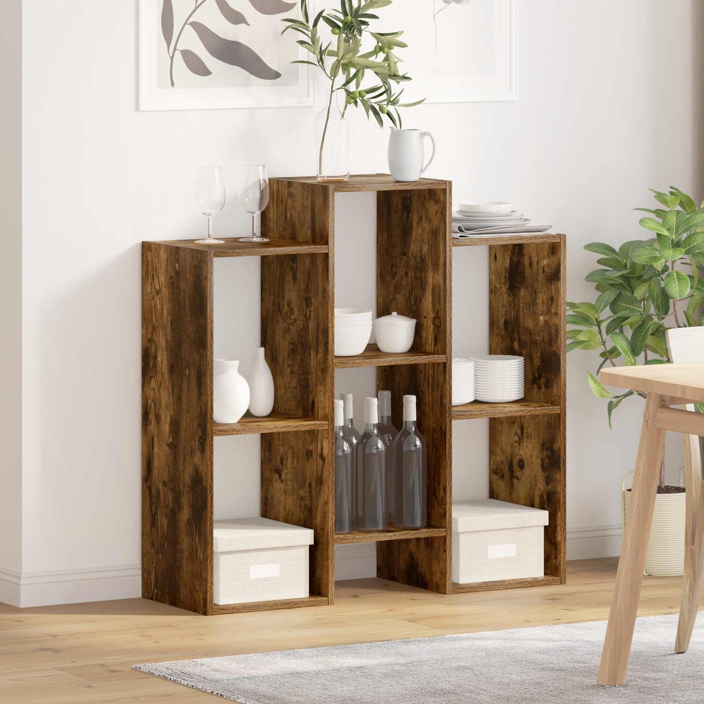 vidaXL Sideboard Smoked Oak 90 x 30 x 90 cm 1