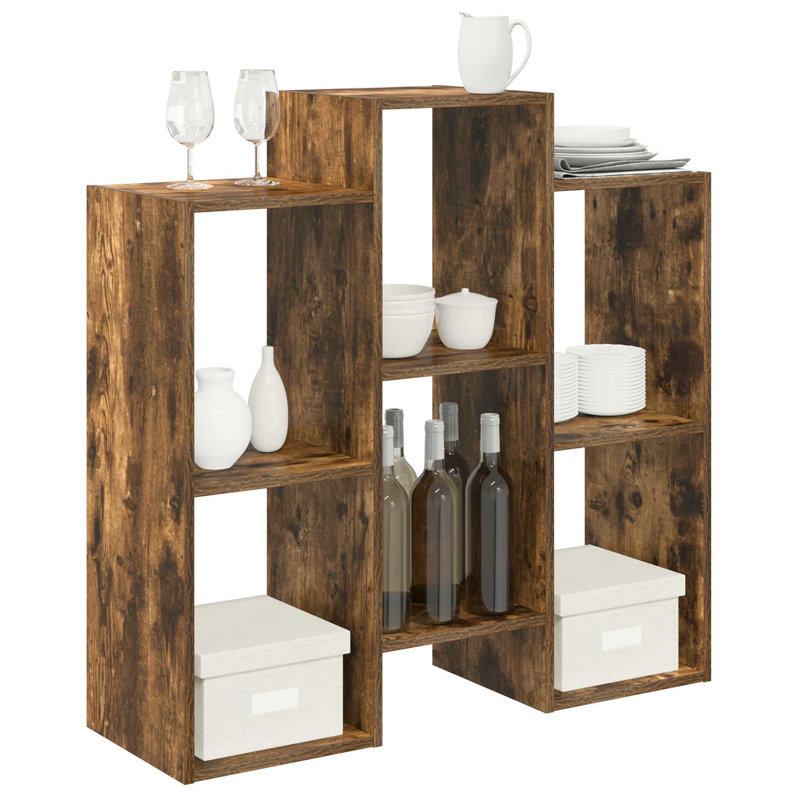 vidaXL Sideboard Smoked Oak 90 x 30 x 90 cm 3