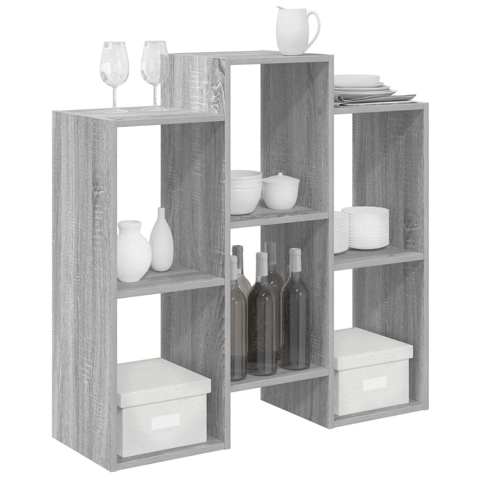 vidaXL Sideboard Grey Sonoma 90 x 30 x 90 cm 3