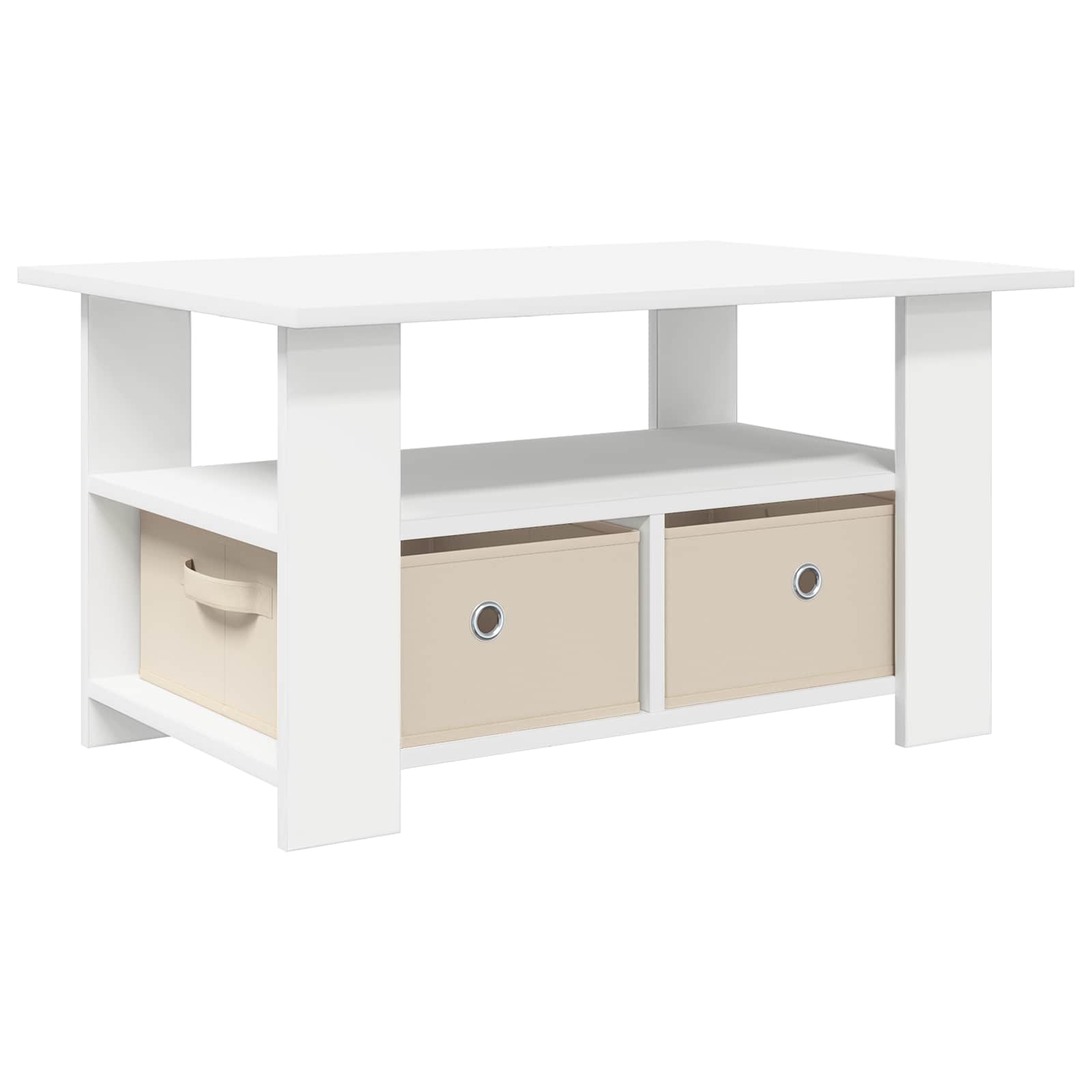 vidaXL Coffee Table White 77 x 55 x 42 cm Engineered Wood 2