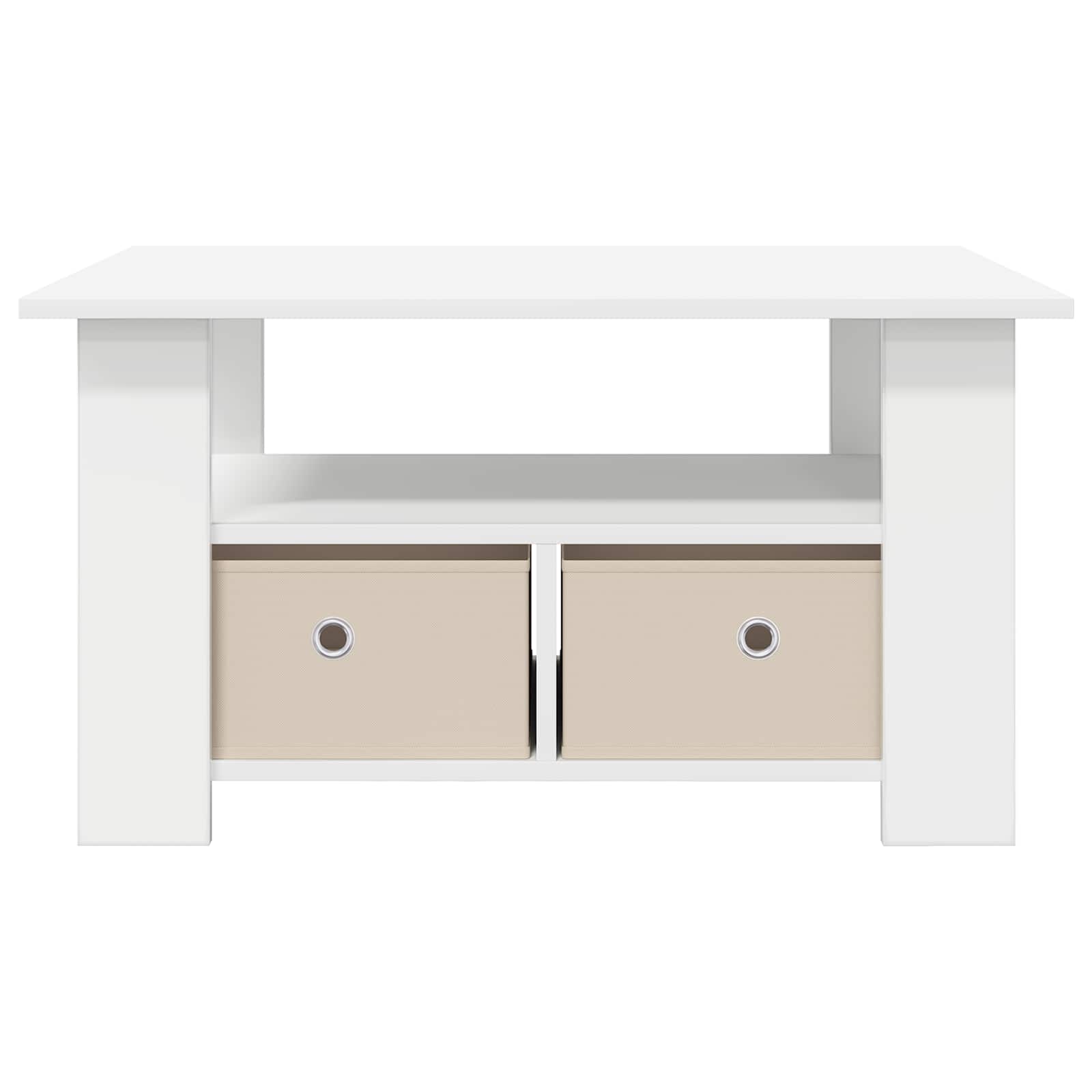 vidaXL Coffee Table White 77 x 55 x 42 cm Engineered Wood 5