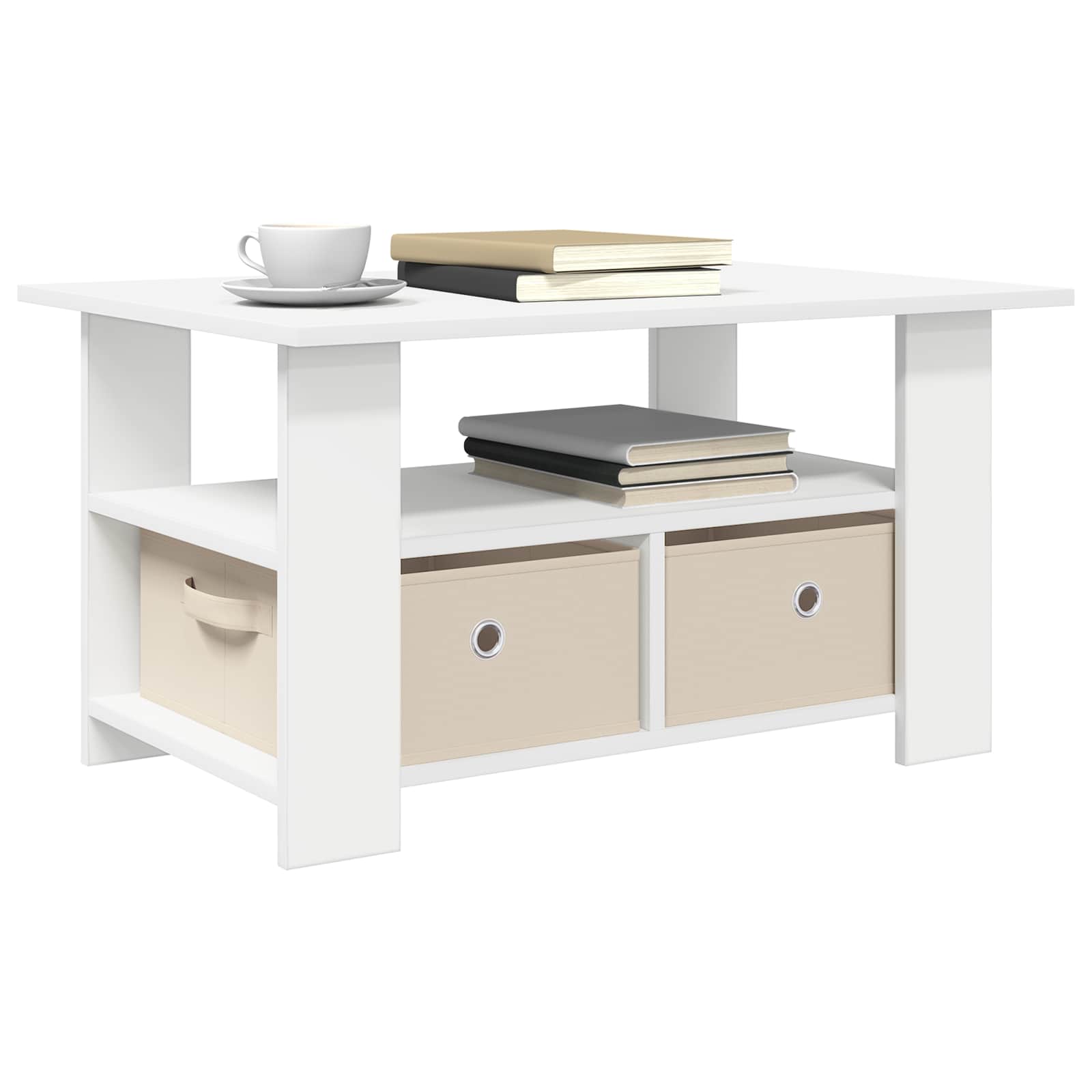 vidaXL Coffee Table White 77 x 55 x 42 cm Engineered Wood 3