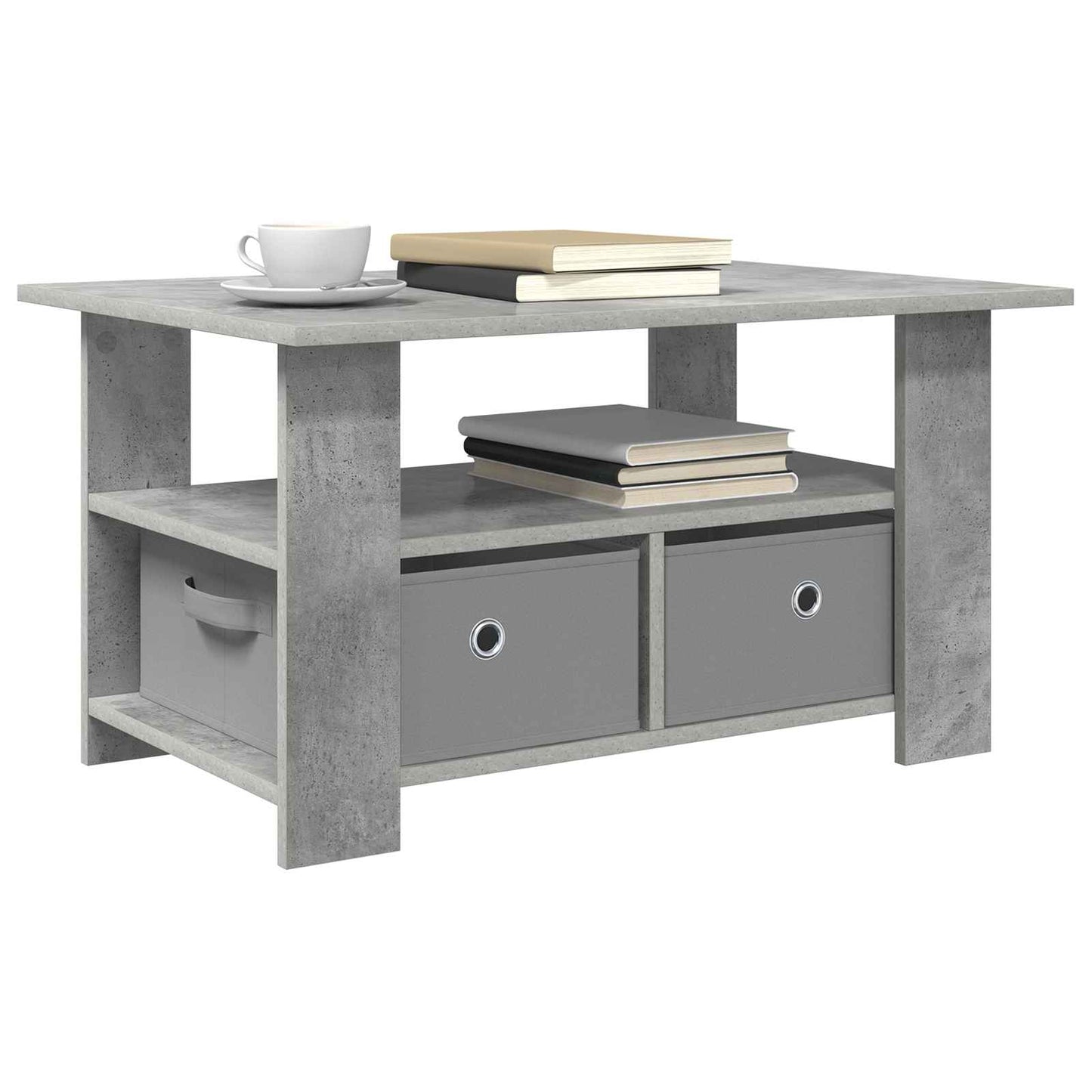 vidaXL Coffee Table Concrete Grey 77 x 55 x 42 cm Engineered Wood 3
