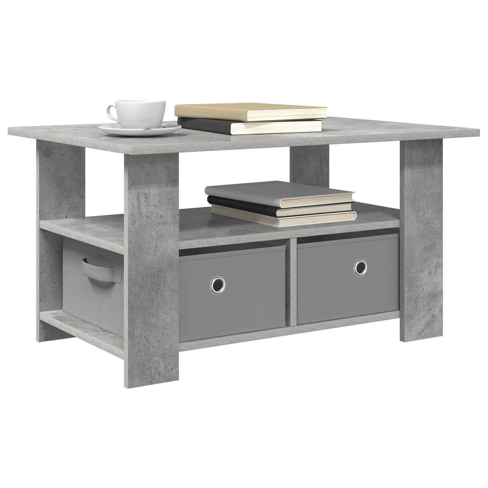 vidaXL Coffee Table Concrete Grey 77 x 55 x 42 cm Engineered Wood 3