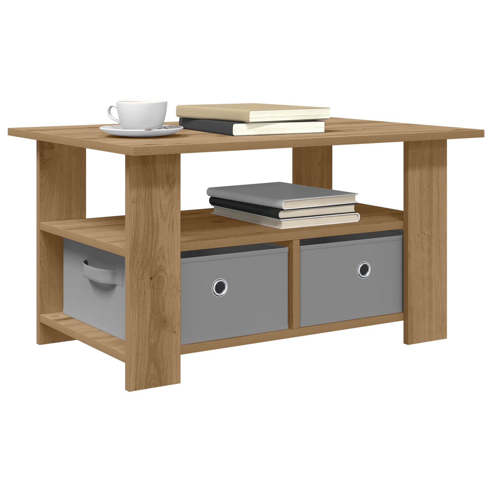 vidaXL Coffee Table Artisan Oak 77 x 55 x 42 cm Engineered Wood 3