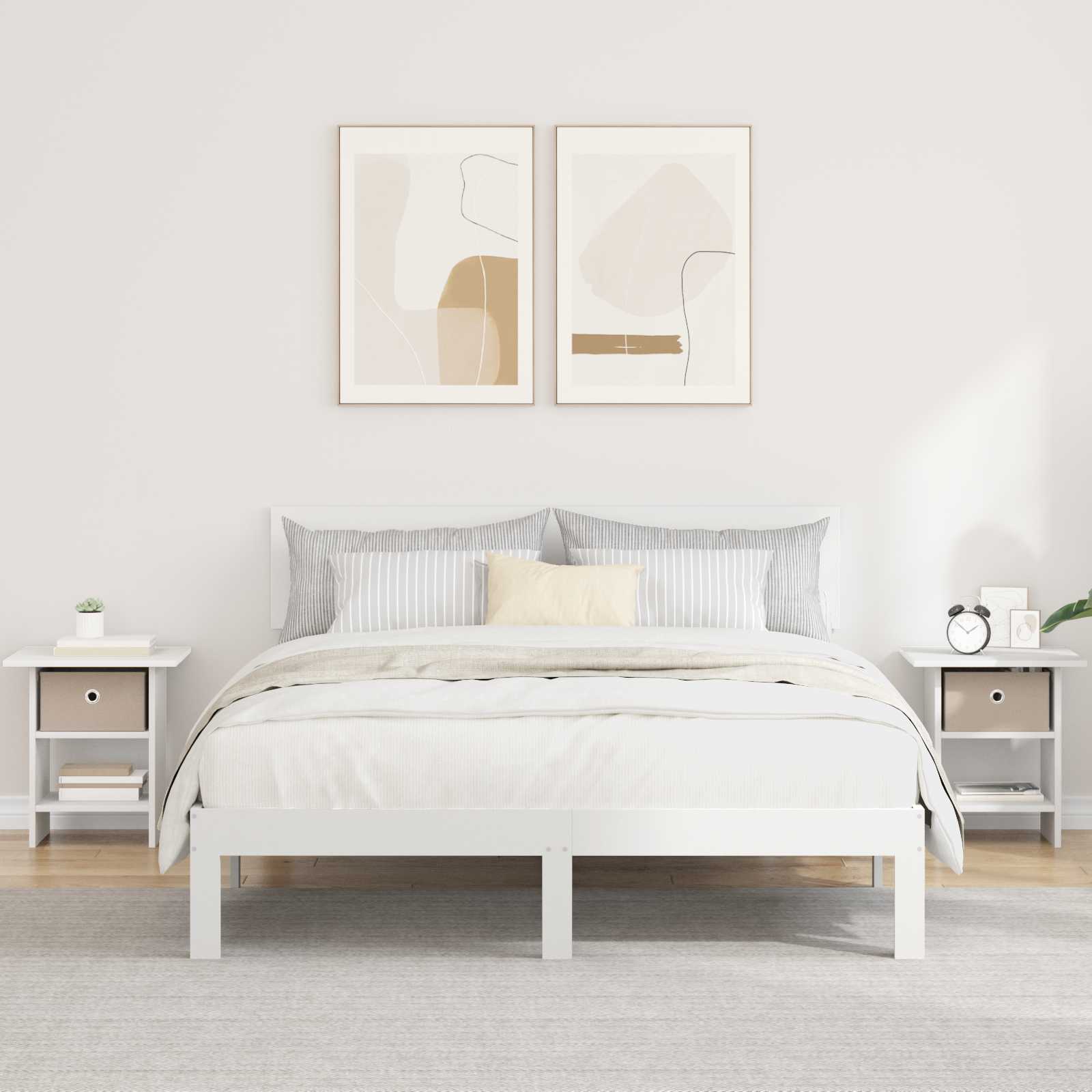 vidaXL Bedside Table 2 pcs White 41 x 40 x 45 cm Engineered Wood 1
