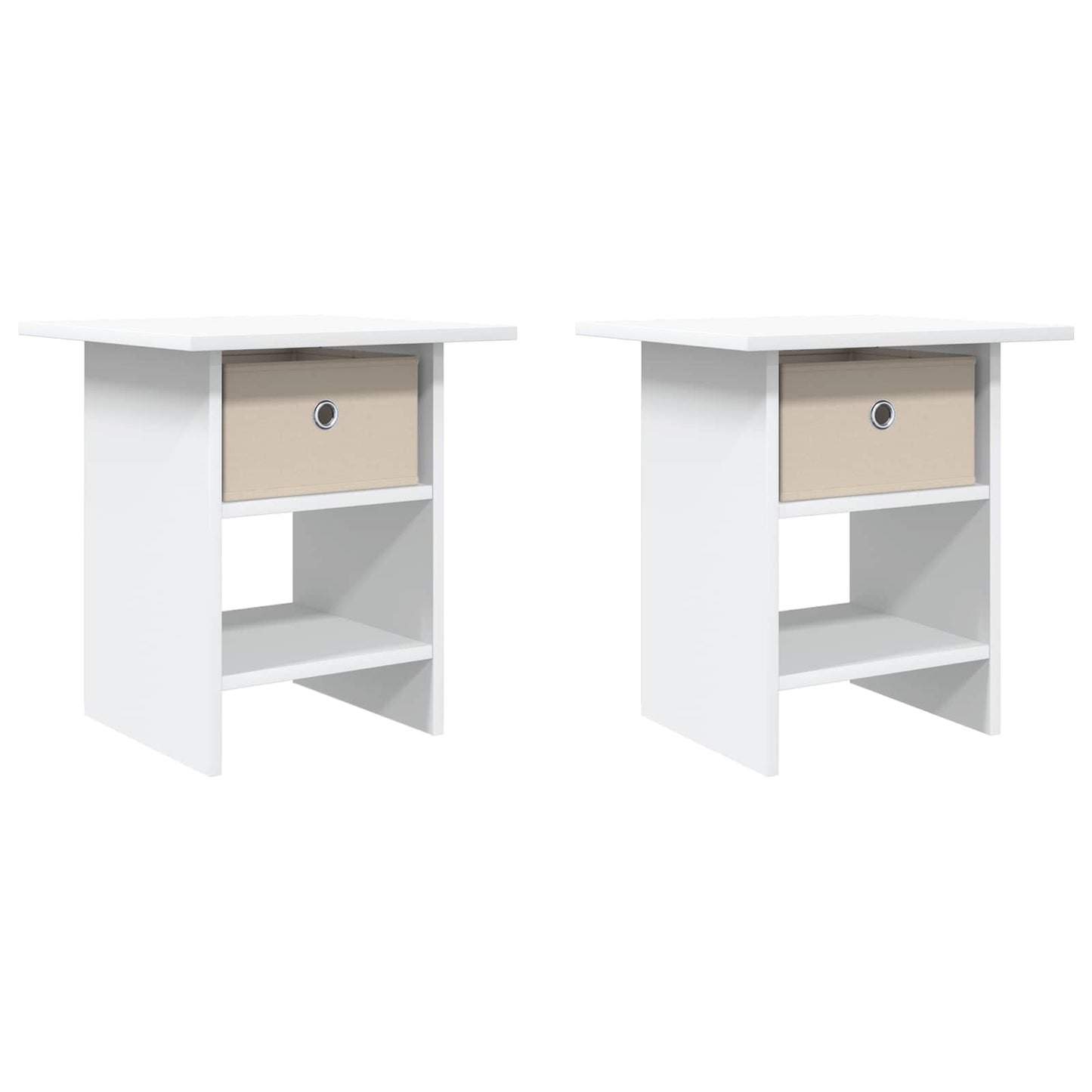 vidaXL Bedside Table 2 pcs White 41 x 40 x 45 cm Engineered Wood 2