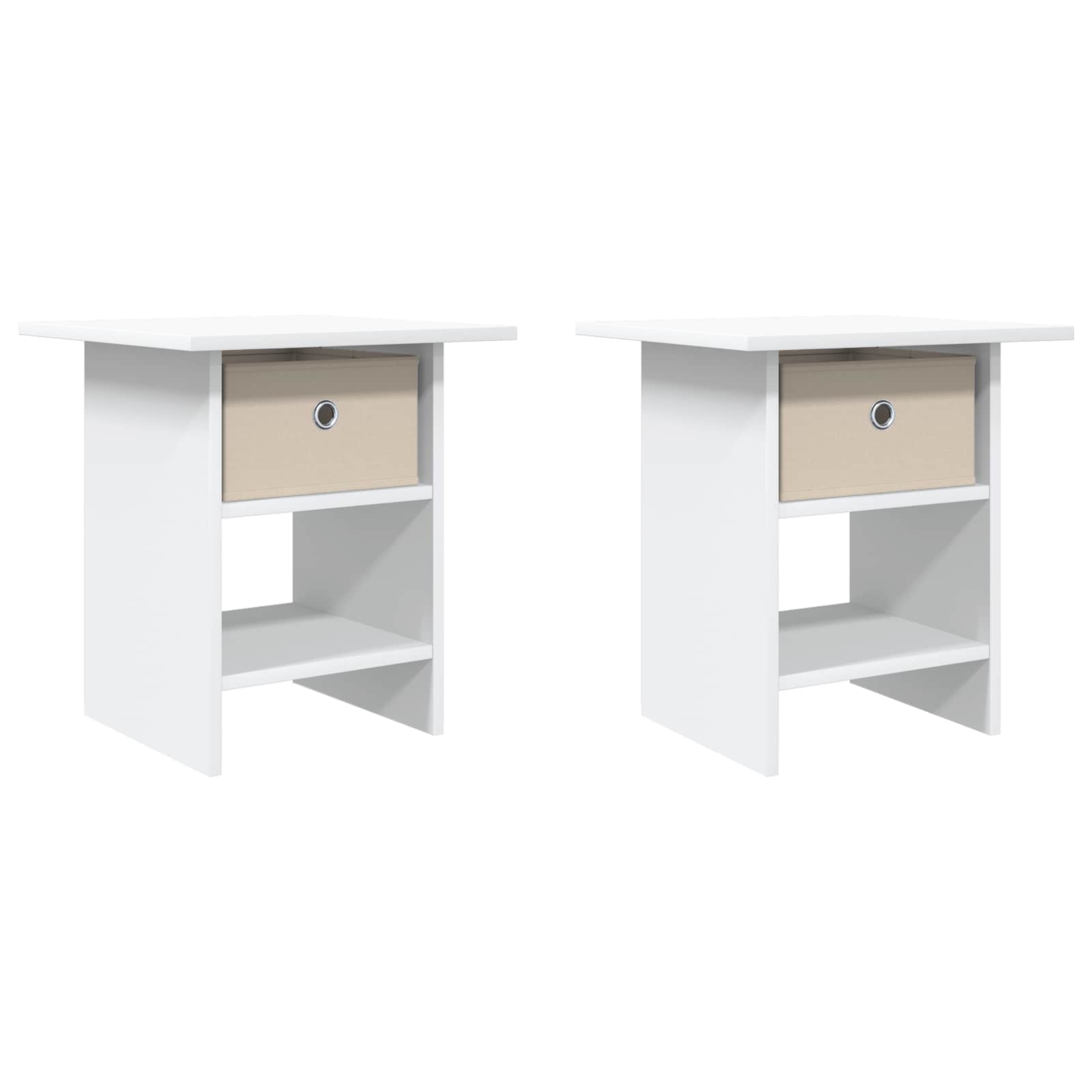 vidaXL Bedside Table 2 pcs White 41 x 40 x 45 cm Engineered Wood 2