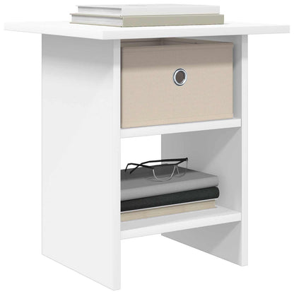 vidaXL Bedside Table 2 pcs White 41 x 40 x 45 cm Engineered Wood 3
