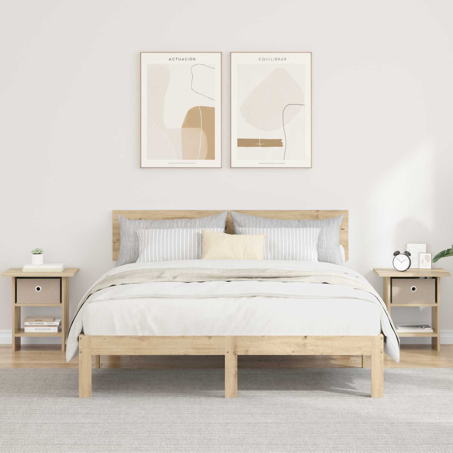 vidaXL Bedside Table 2 pcs Sonoma Oak 41 x 40 x 45 cm Engineered Wood 1