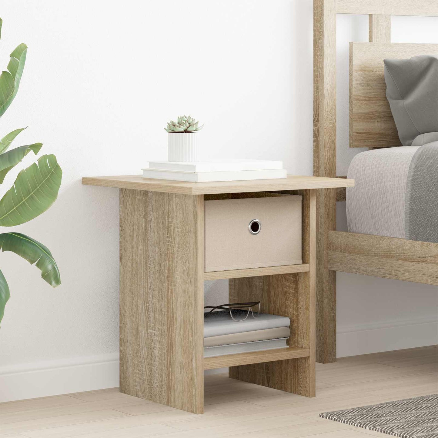 vidaXL Bedside Table 2 pcs Sonoma Oak 41 x 40 x 45 cm Engineered Wood 4