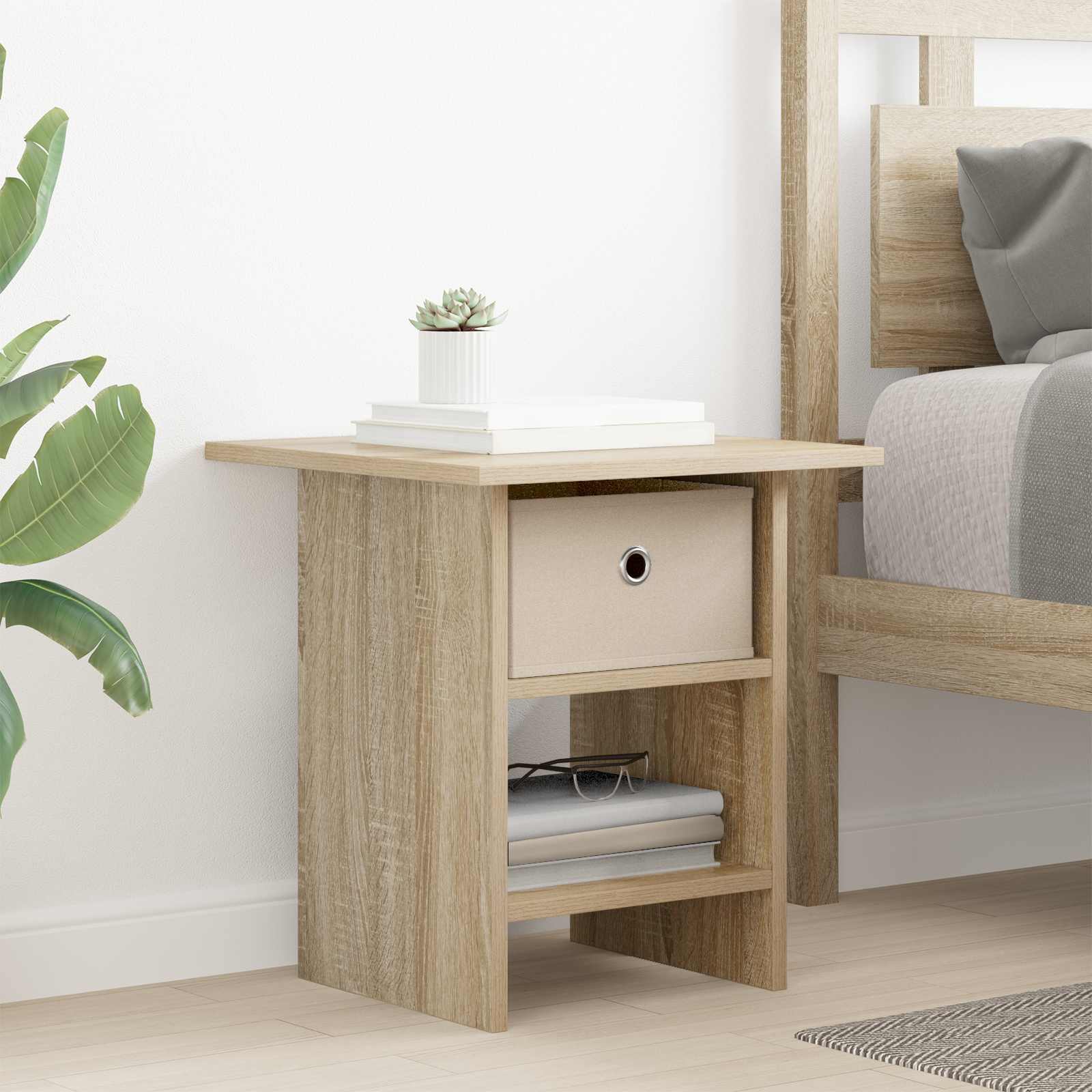vidaXL Bedside Table 2 pcs Sonoma Oak 41 x 40 x 45 cm Engineered Wood 4