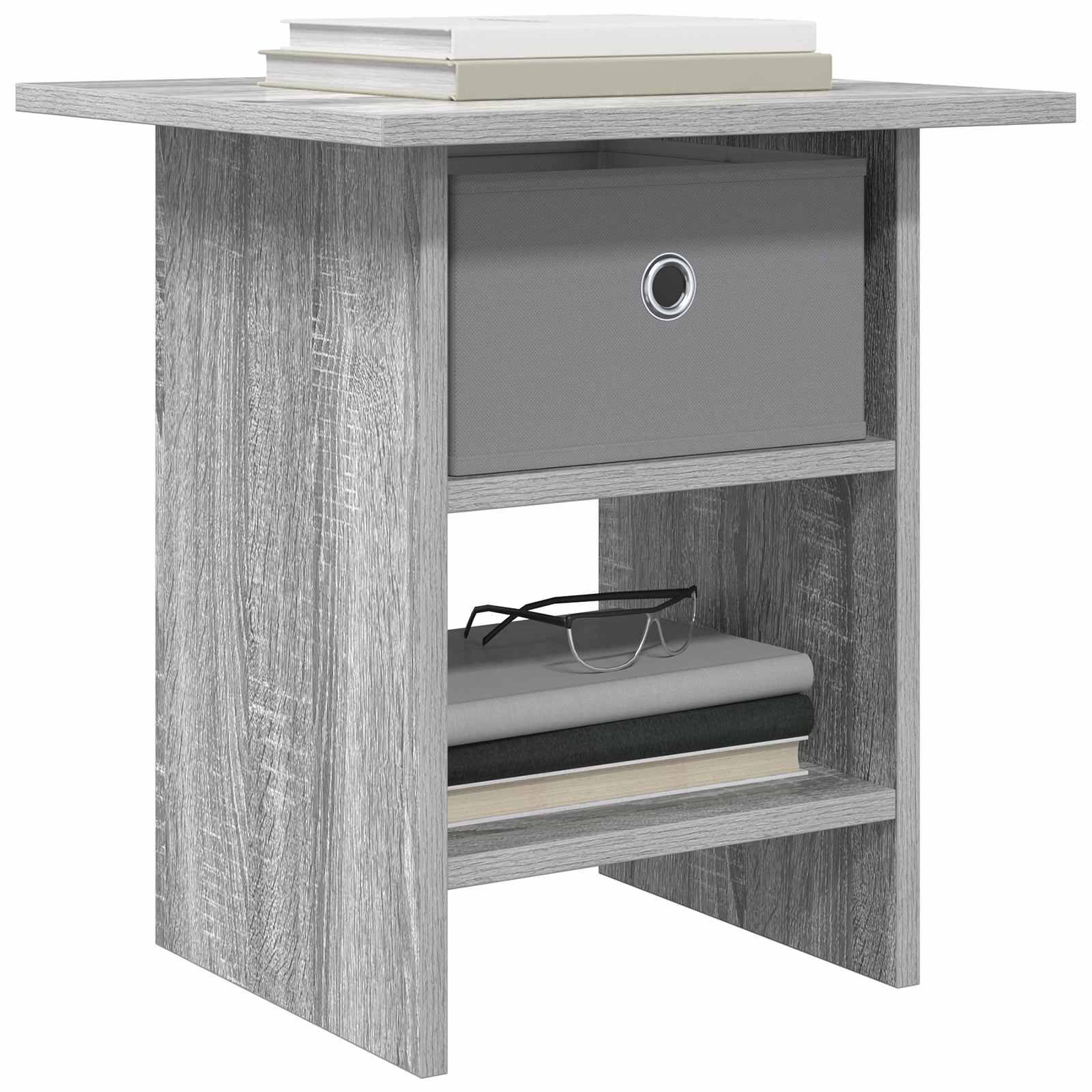 vidaXL Bedside Table 2 pcs Grey Sonoma 41 x 40 x 45 cm Engineered Wood 3