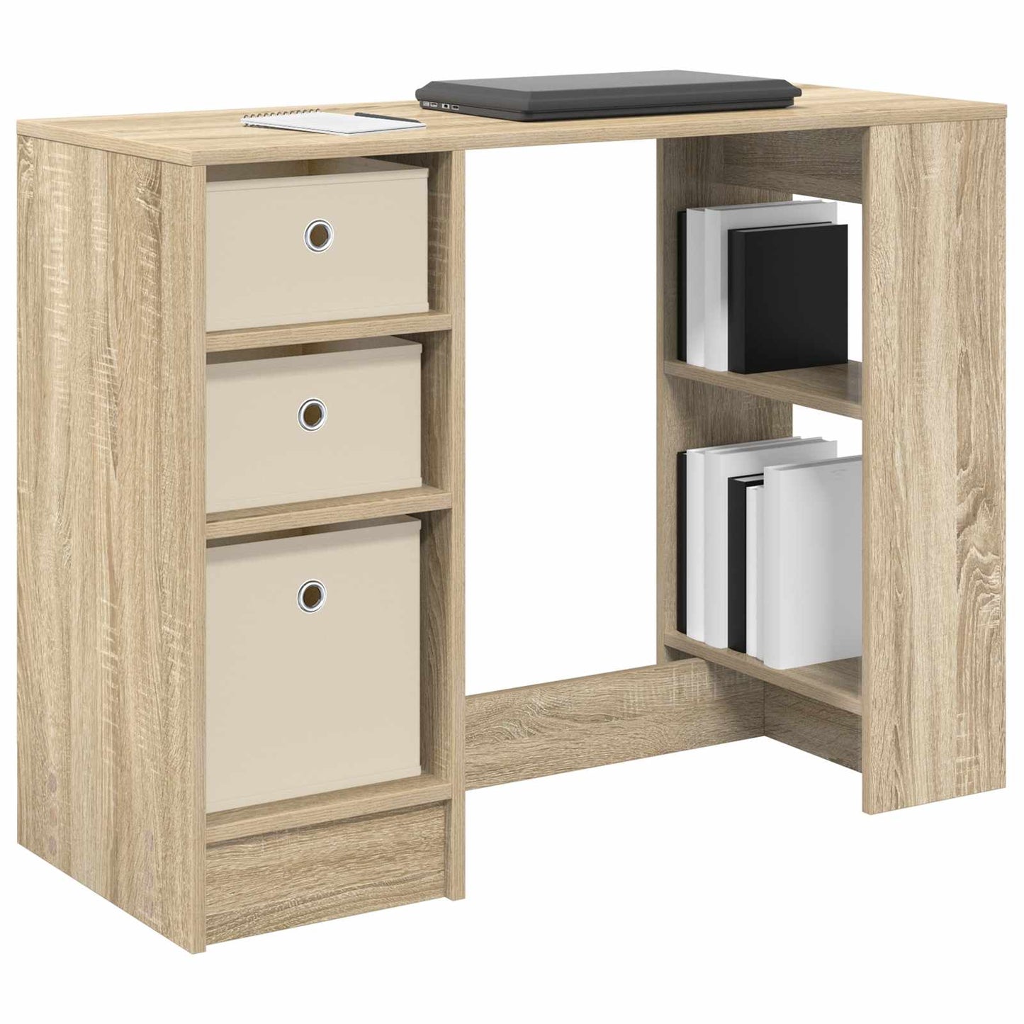 vidaXL Desk Sonoma Oak 100 x 40 x 75 cm Engineered Wood 3