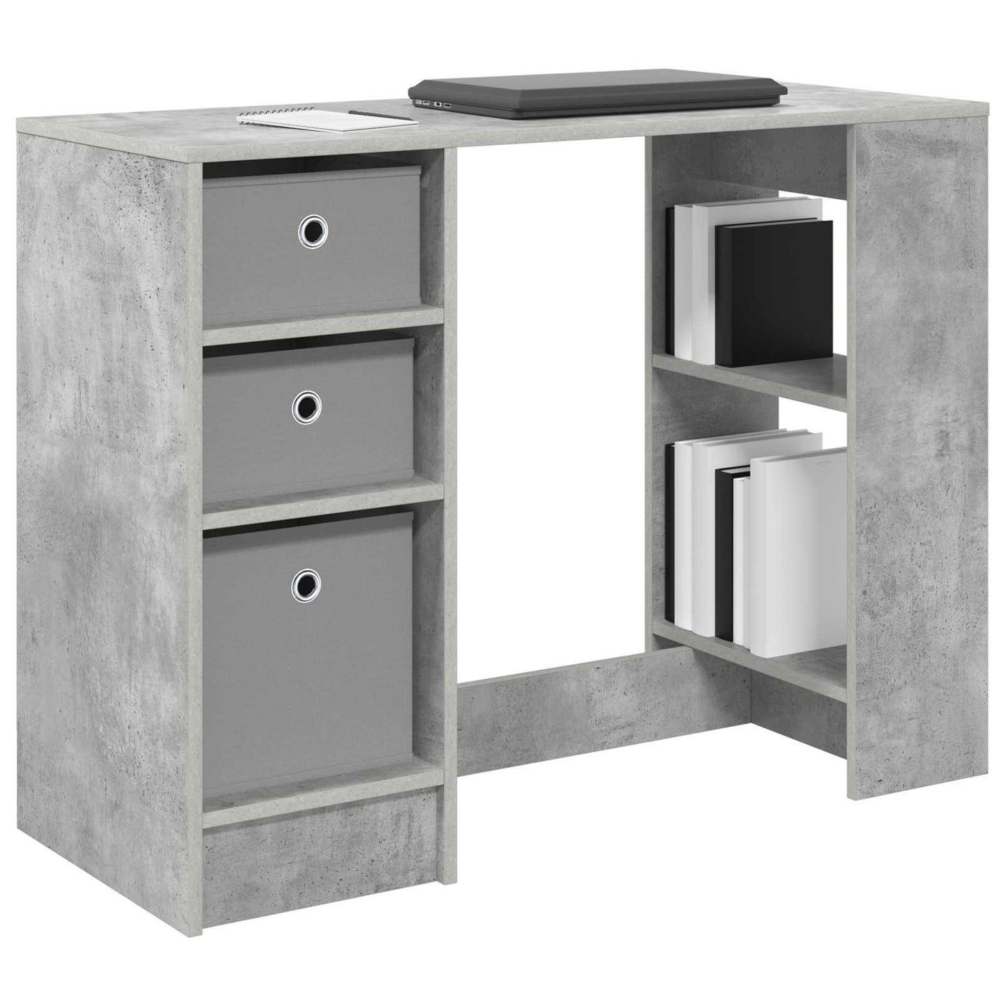vidaXL Desk Concrete Grey 100 x 40 x 75 cm Engineered Wood 3