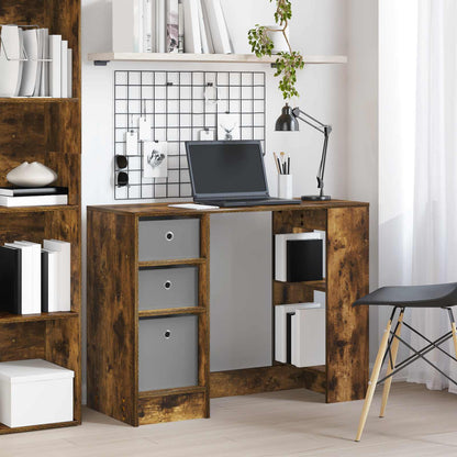 vidaXL Desk Smoked Oak 100 x 40 x 75 cm Engineered Wood 1