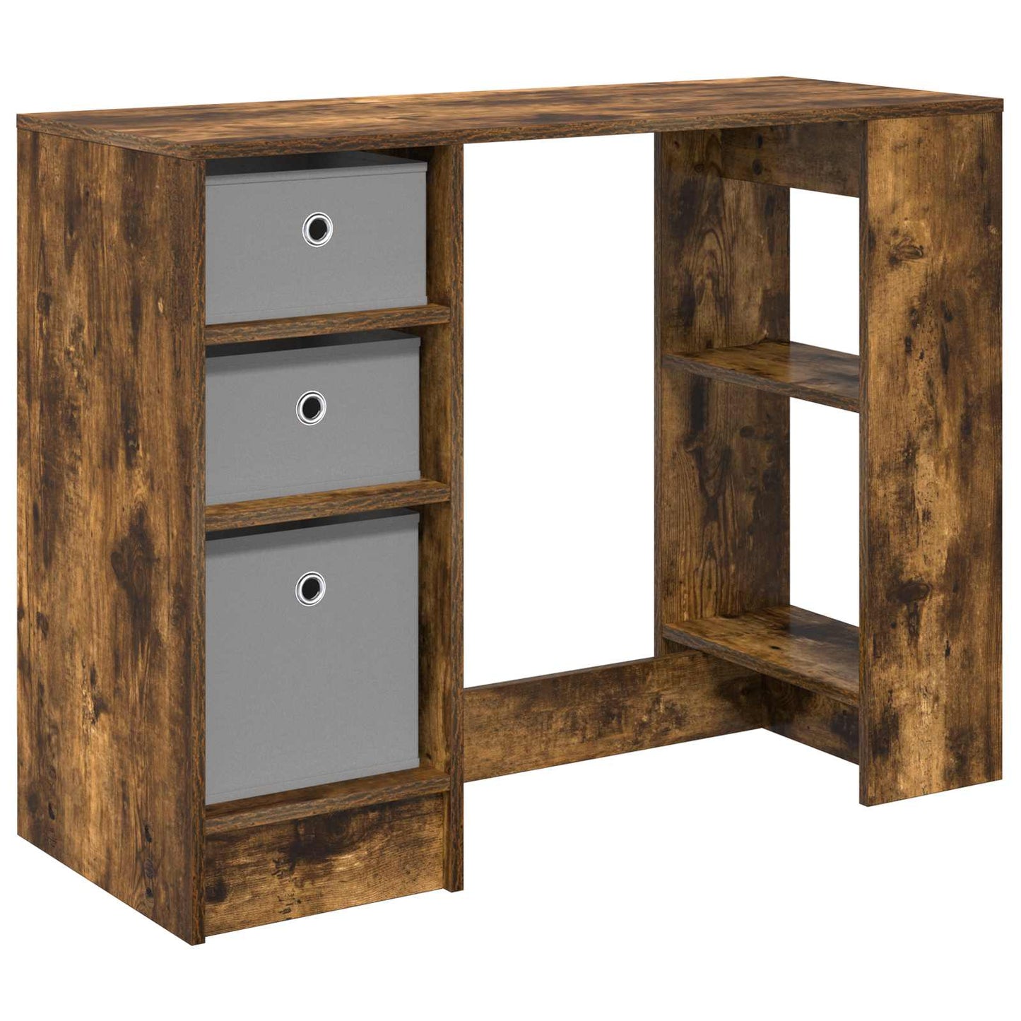 vidaXL Desk Smoked Oak 100 x 40 x 75 cm Engineered Wood 2