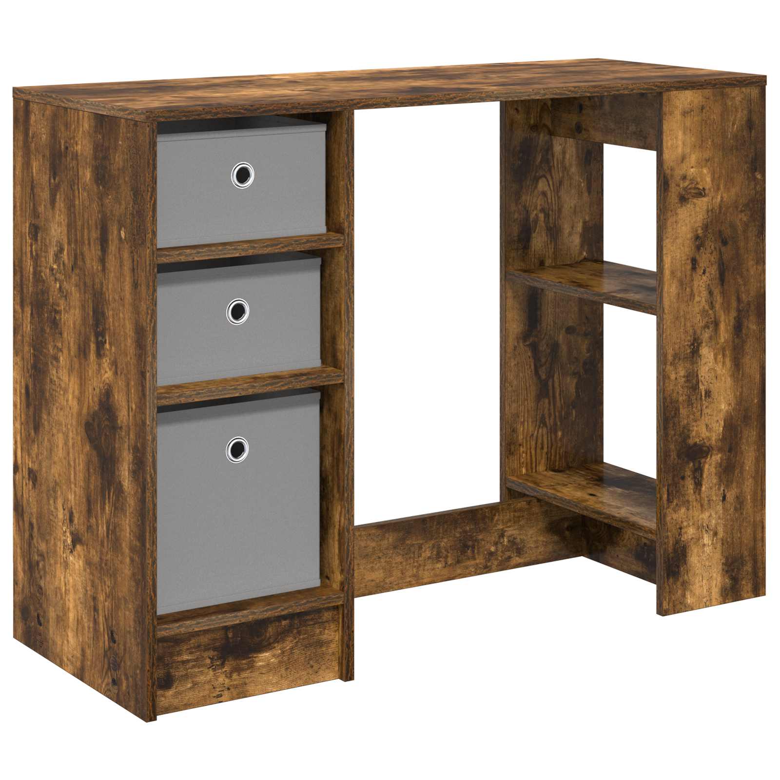 vidaXL Desk Smoked Oak 100 x 40 x 75 cm Engineered Wood 2