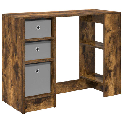 vidaXL Desk Smoked Oak 100 x 40 x 75 cm Engineered Wood 2