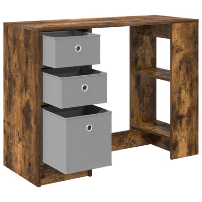 vidaXL Desk Smoked Oak 100 x 40 x 75 cm Engineered Wood 5
