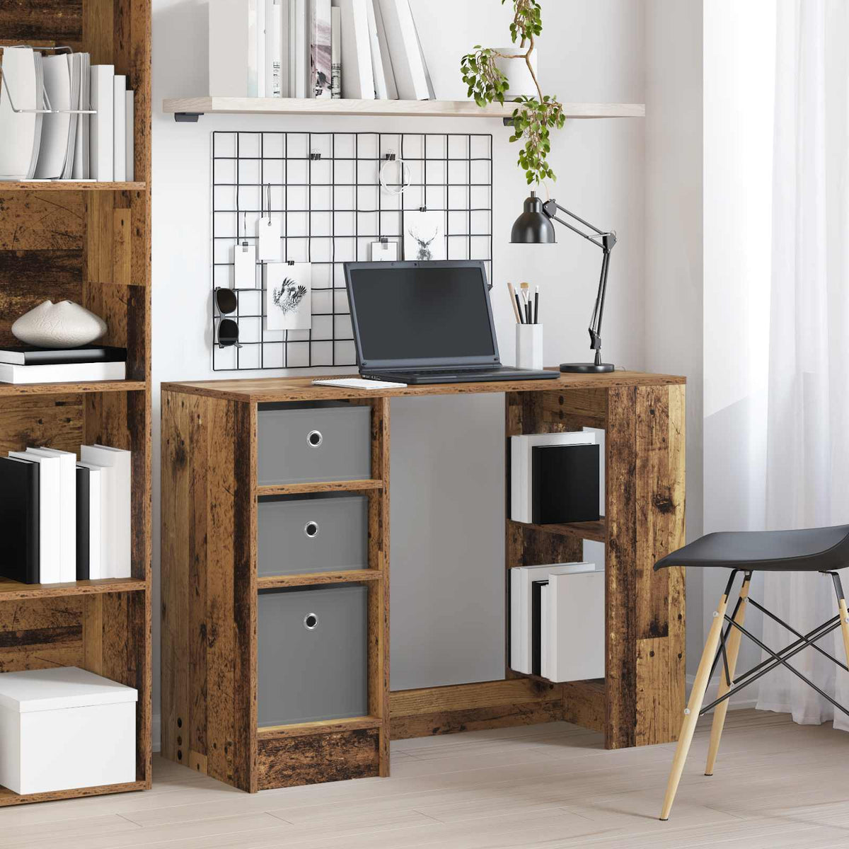 vidaXL Desk Old Wood 100 x 40 x 75 cm Engineered Wood 1