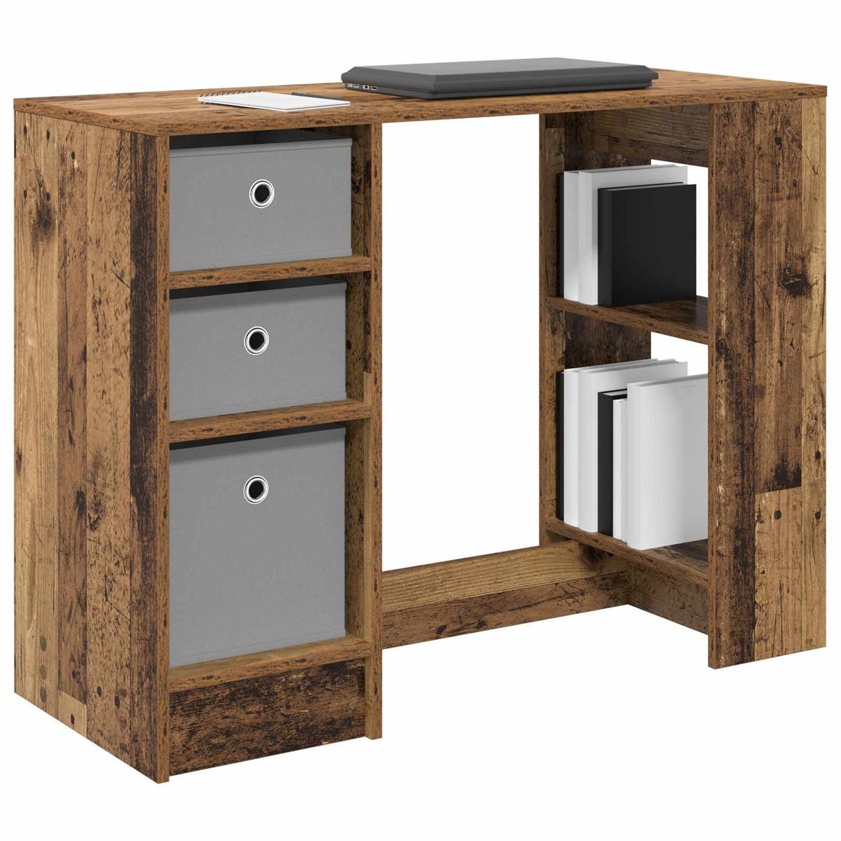 vidaXL Desk Old Wood 100 x 40 x 75 cm Engineered Wood 3