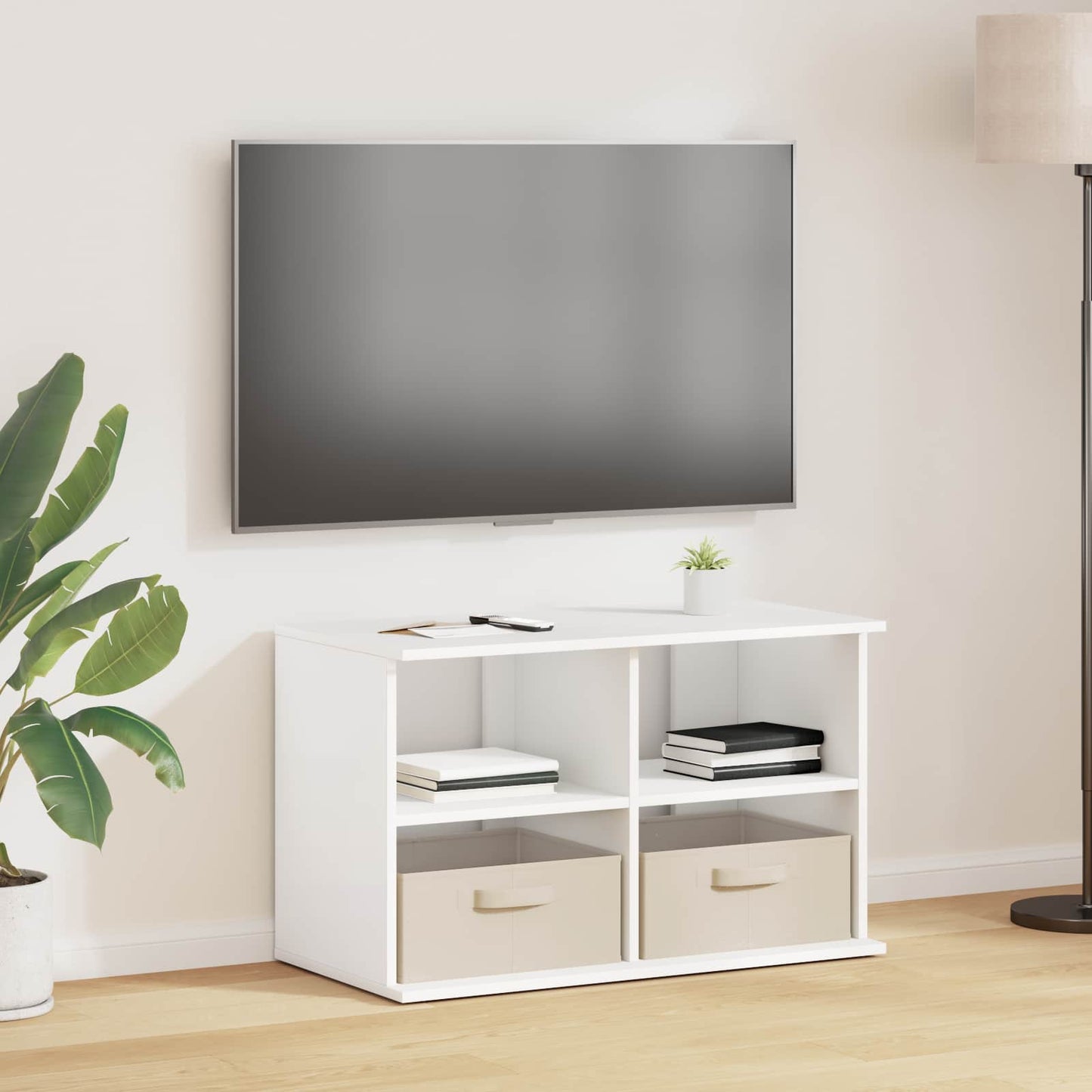 vidaXL TV stand with Drawer White 79 x 40 x 48 cm 1