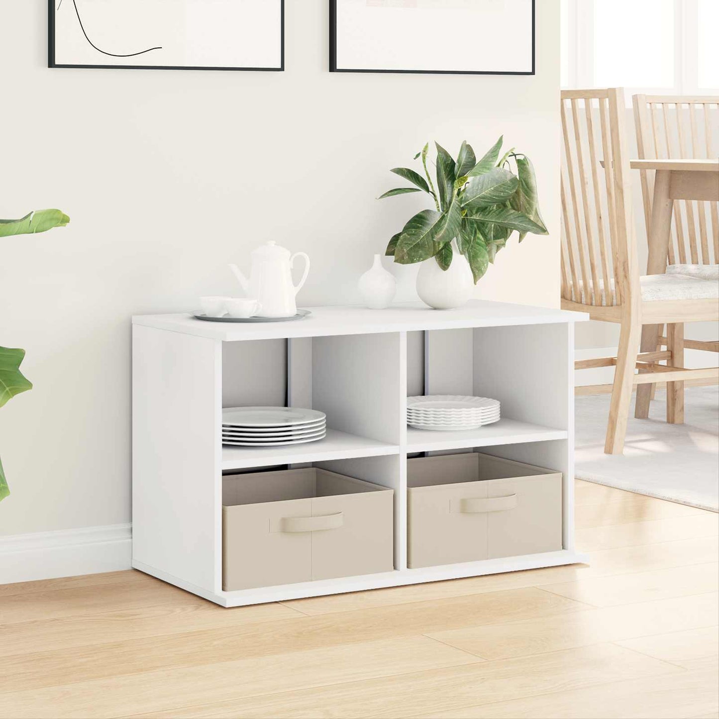 vidaXL TV stand with Drawer White 79 x 40 x 48 cm 4
