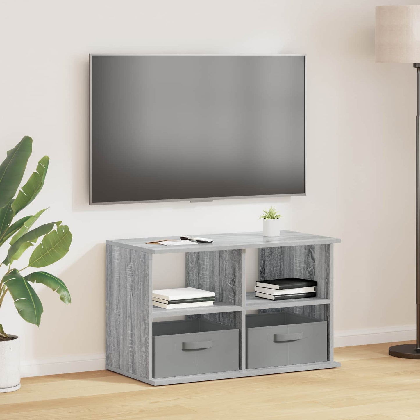 vidaXL TV stand with Drawer Grey Sonoma 79 x 40 x 48 cm 1