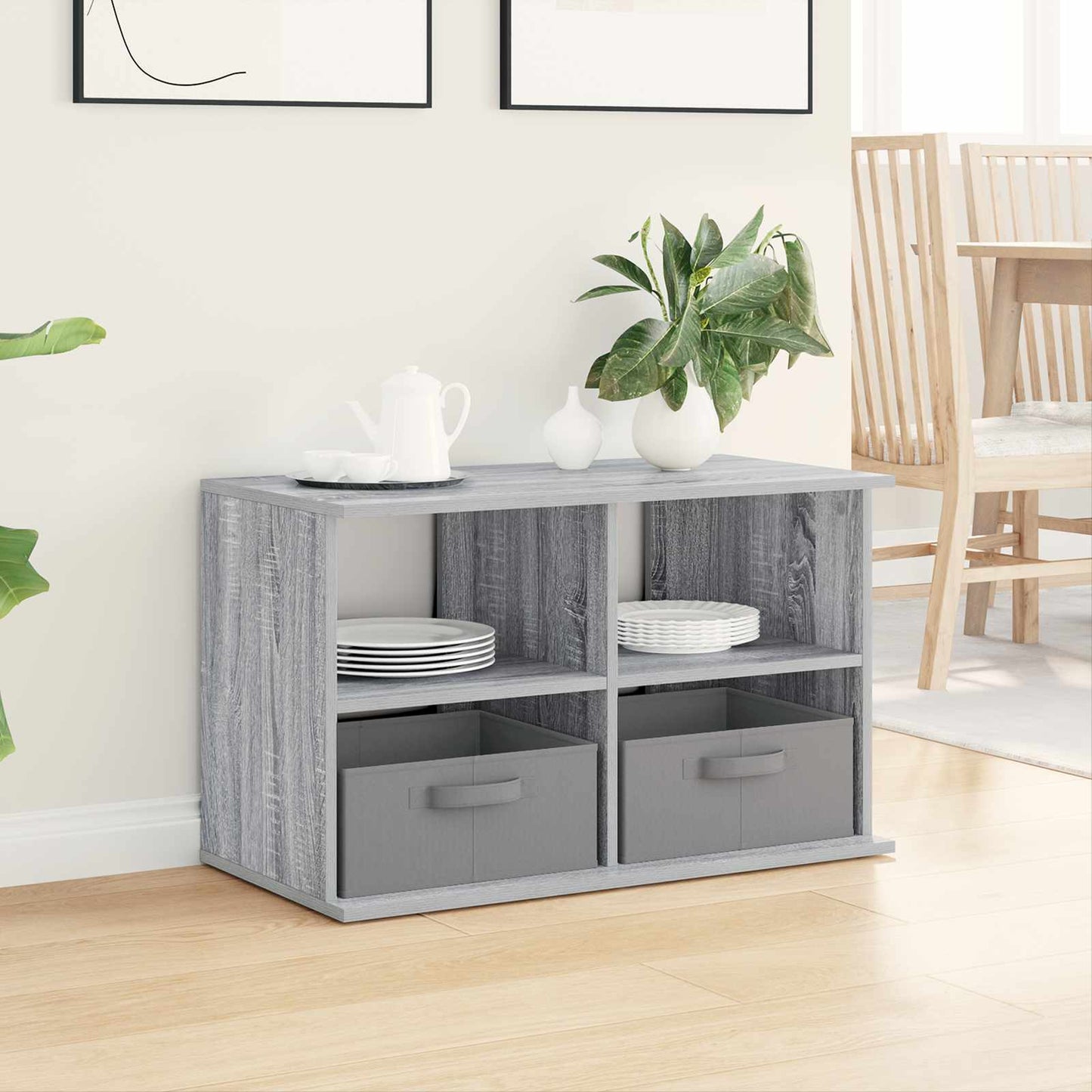 vidaXL TV stand with Drawer Grey Sonoma 79 x 40 x 48 cm 4