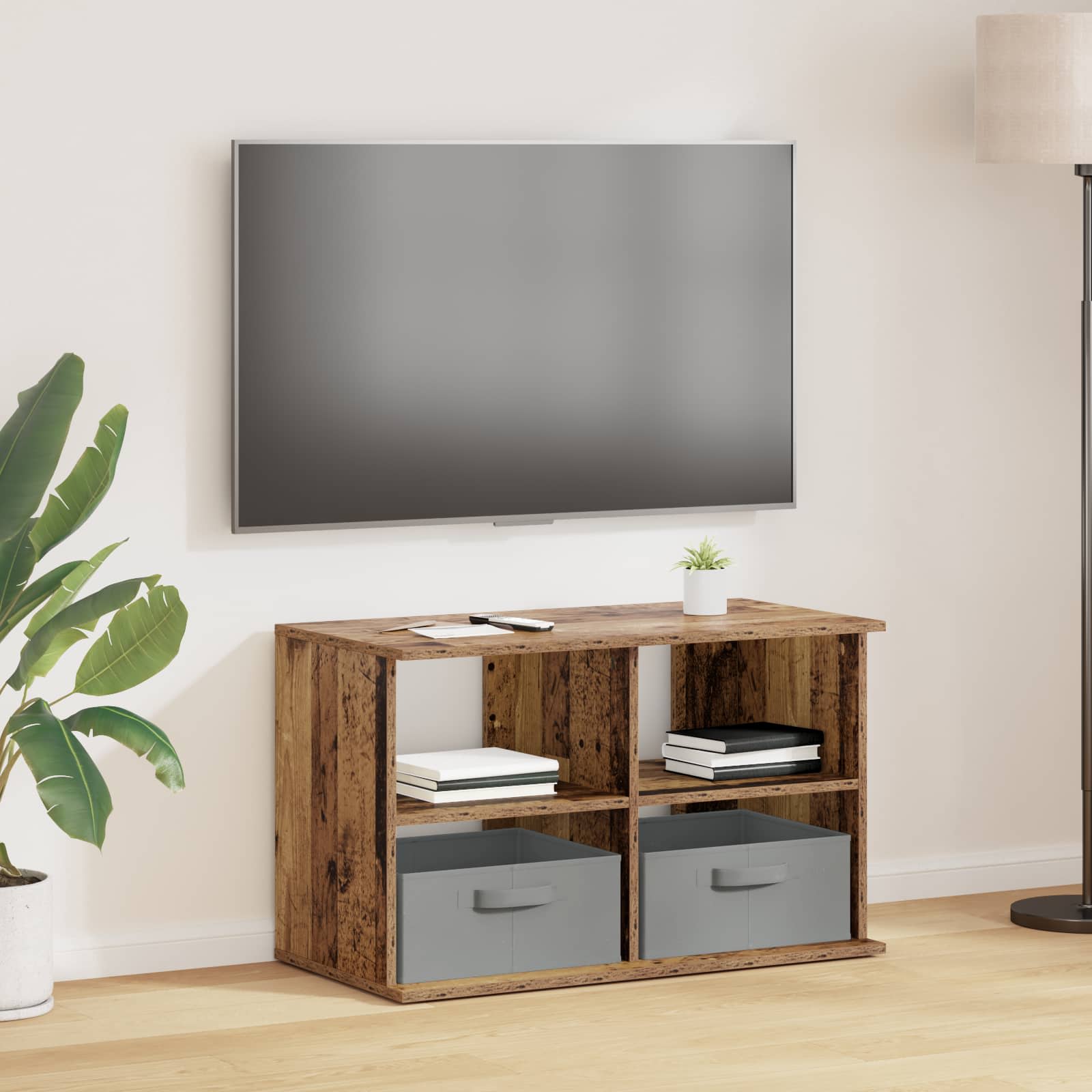 vidaXL TV stand with Drawer Old Wood 79 x 40 x 48 cm 1