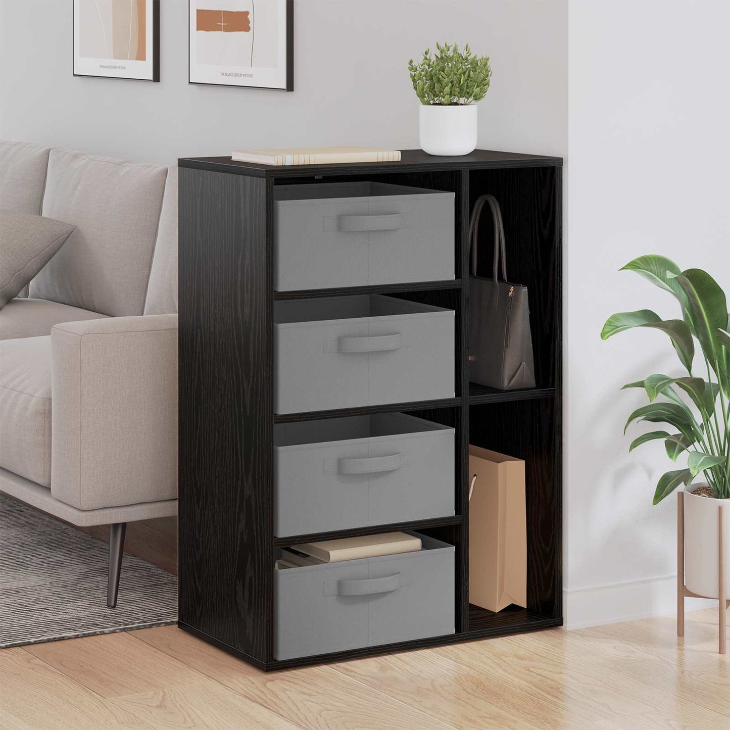 vidaXL Sideboard Black Oak 60 x 33.5 x 84 cm 1