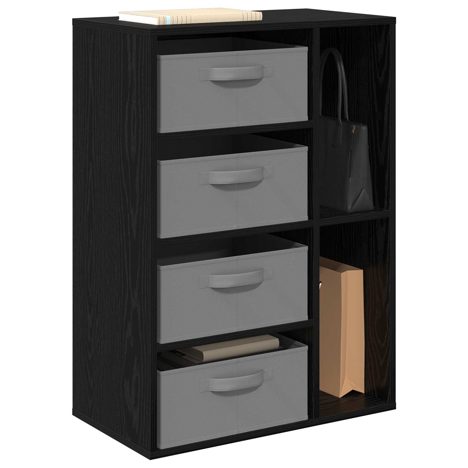 vidaXL Sideboard Black Oak 60 x 33.5 x 84 cm 3