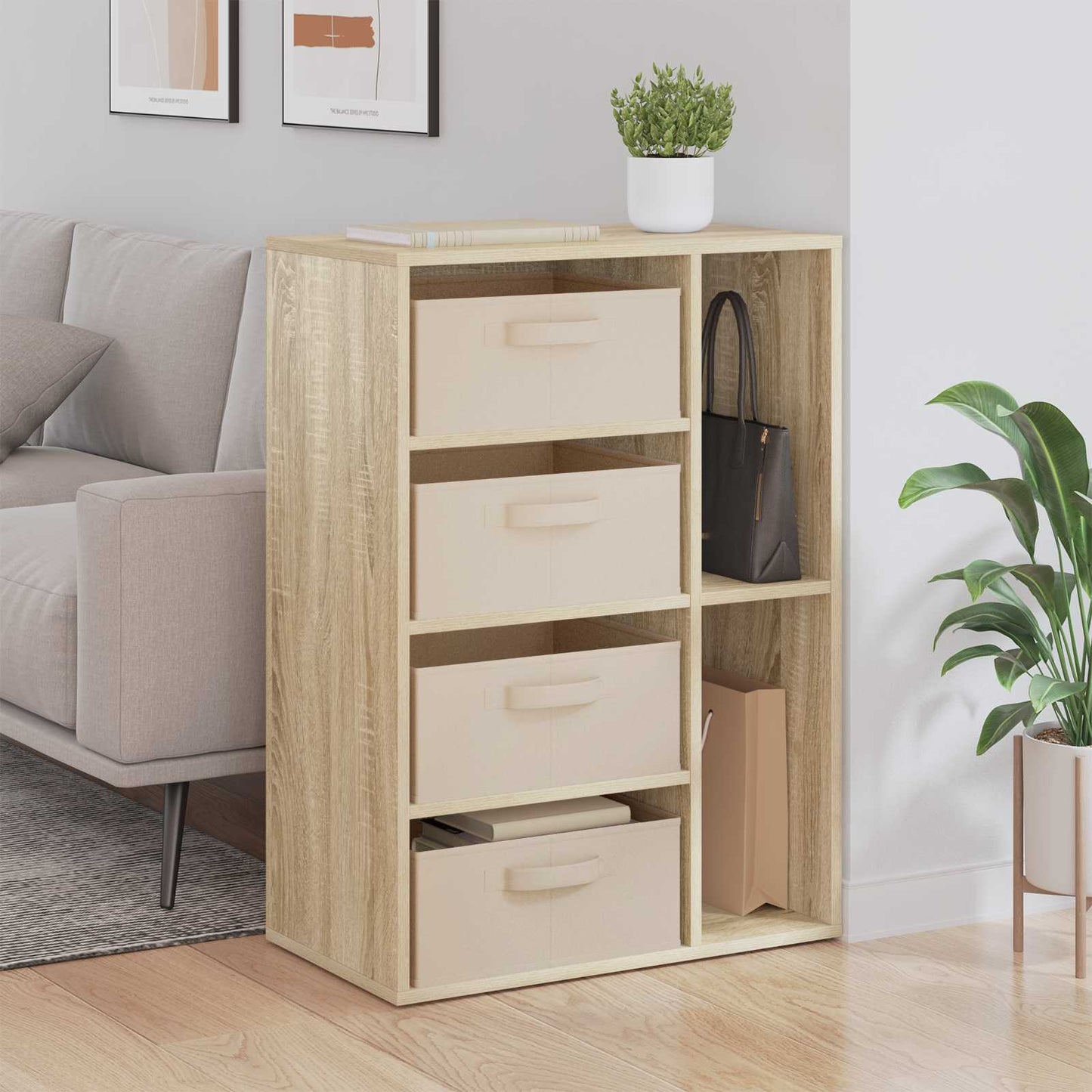 vidaXL Sideboard Sonoma Oak 60 x 33.5 x 84 cm 1