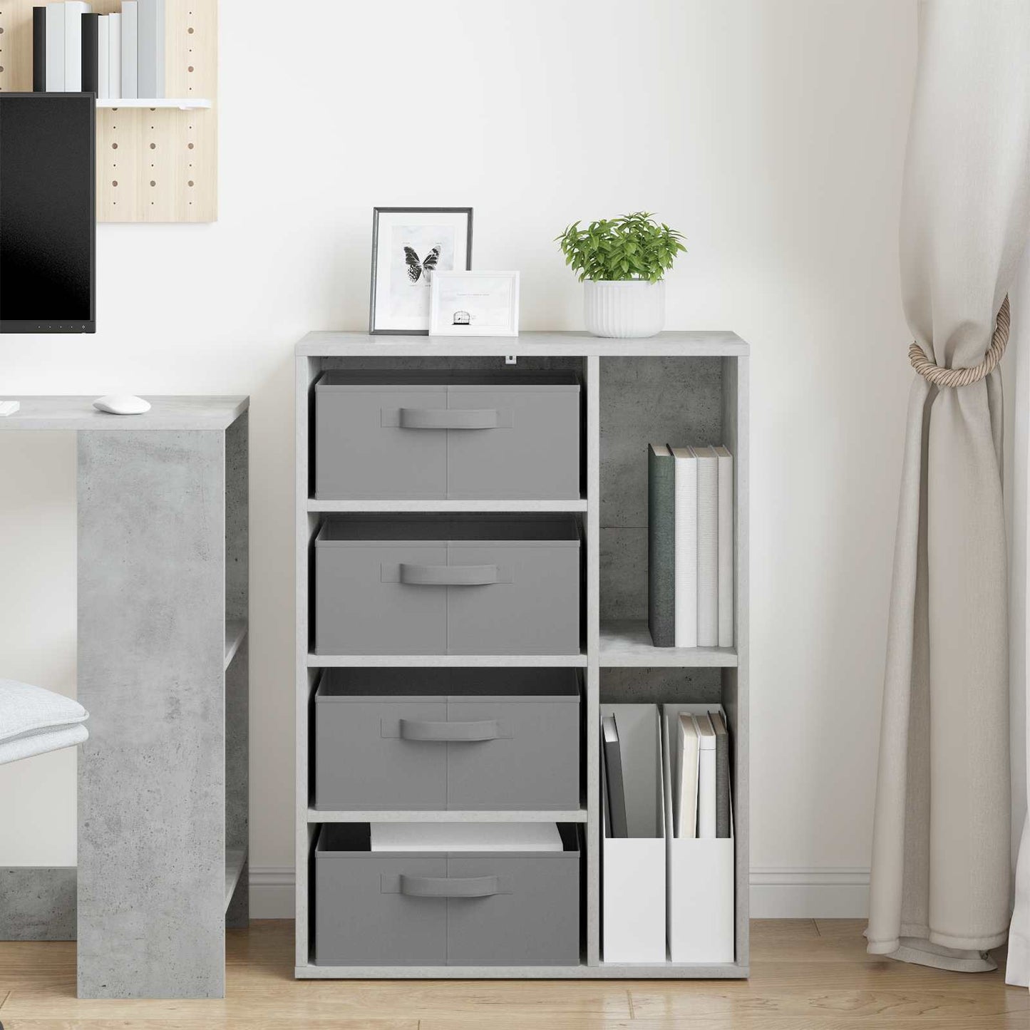 vidaXL Sideboard Concrete Grey 60 x 33.5 x 84 cm 4