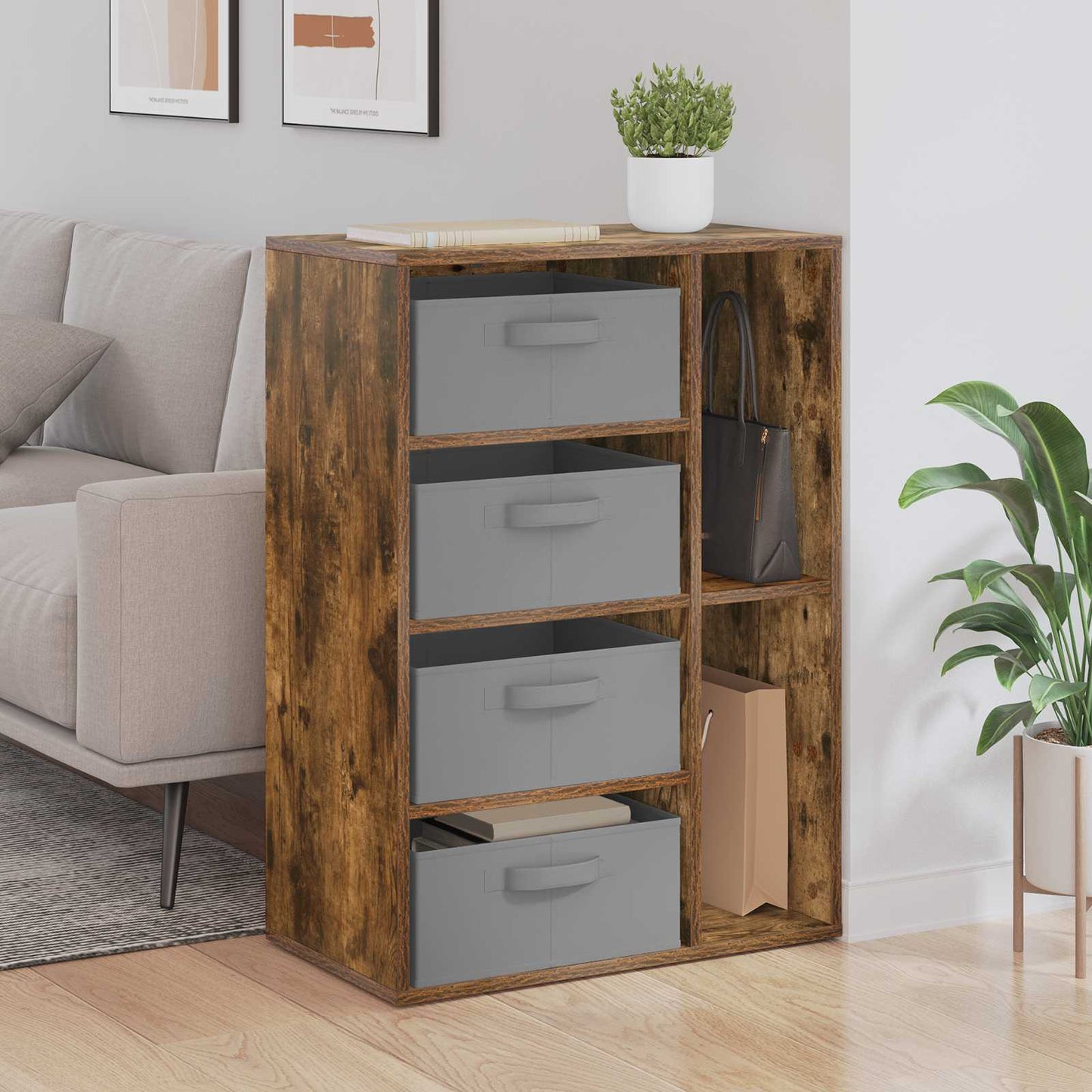 vidaXL Sideboard Smoked Oak 60 x 33.5 x 84 cm 1