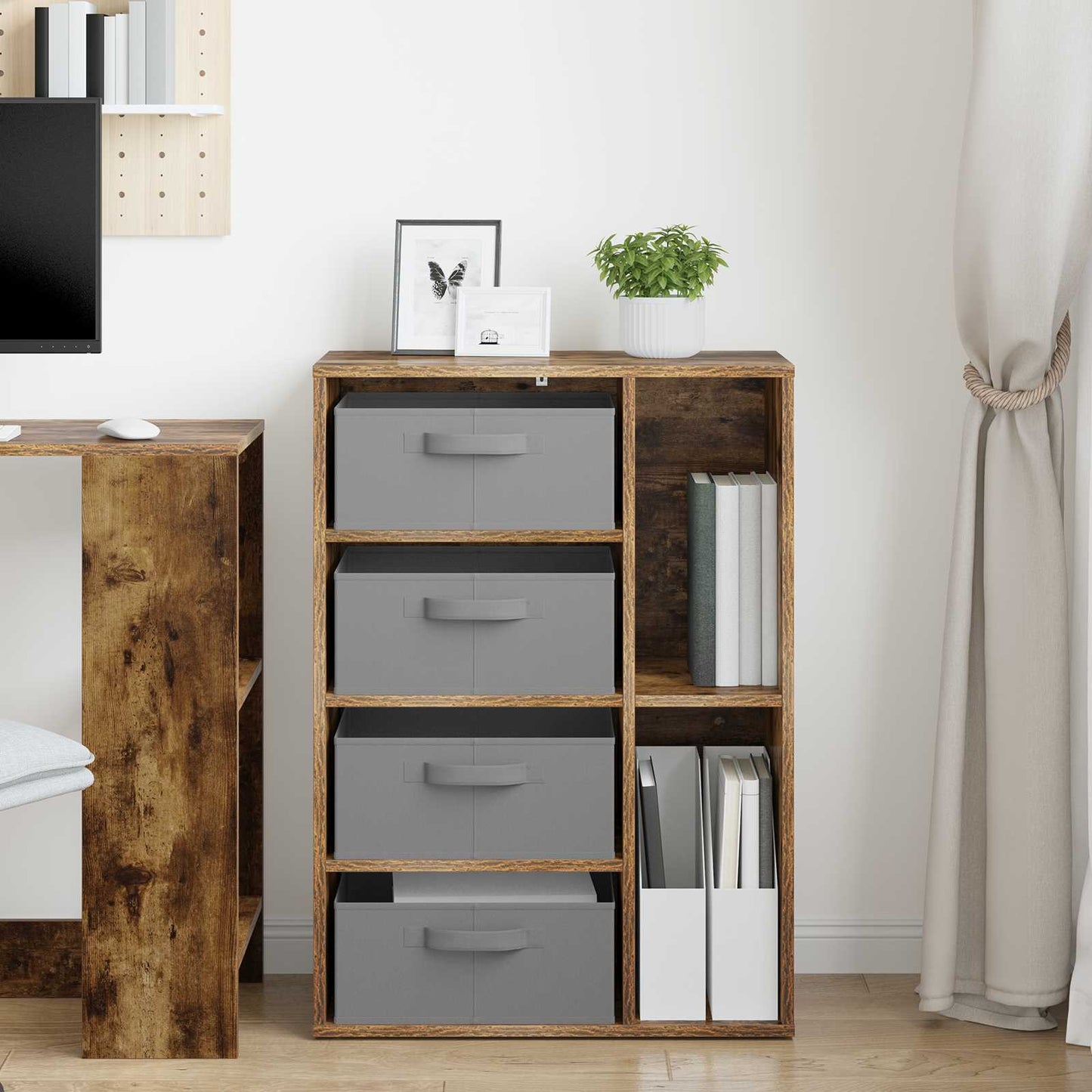 vidaXL Sideboard Smoked Oak 60 x 33.5 x 84 cm 4