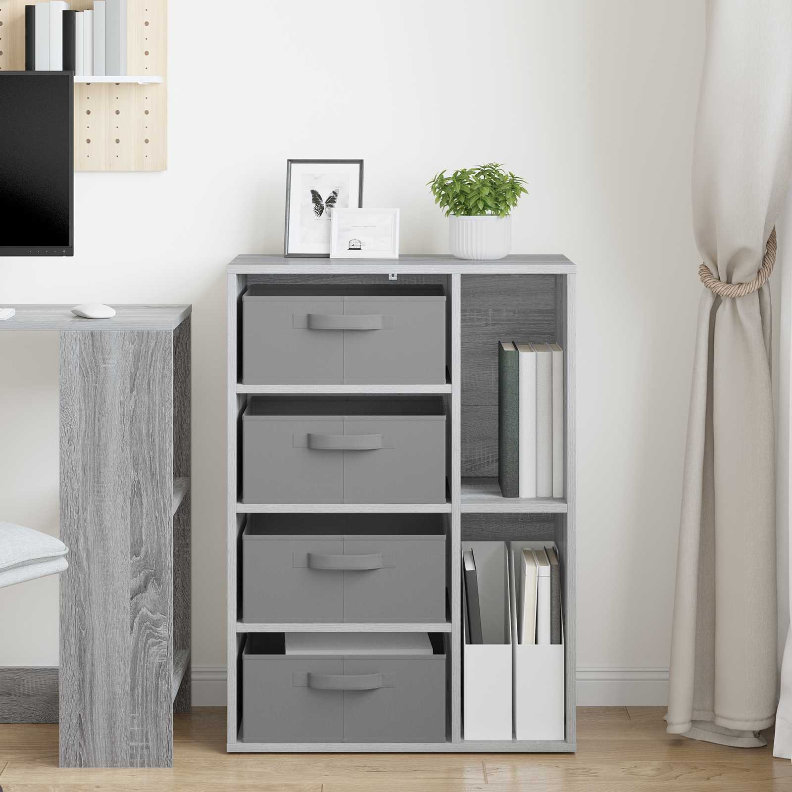 vidaXL Sideboard Grey Sonoma 60 x 33.5 x 84 cm 4