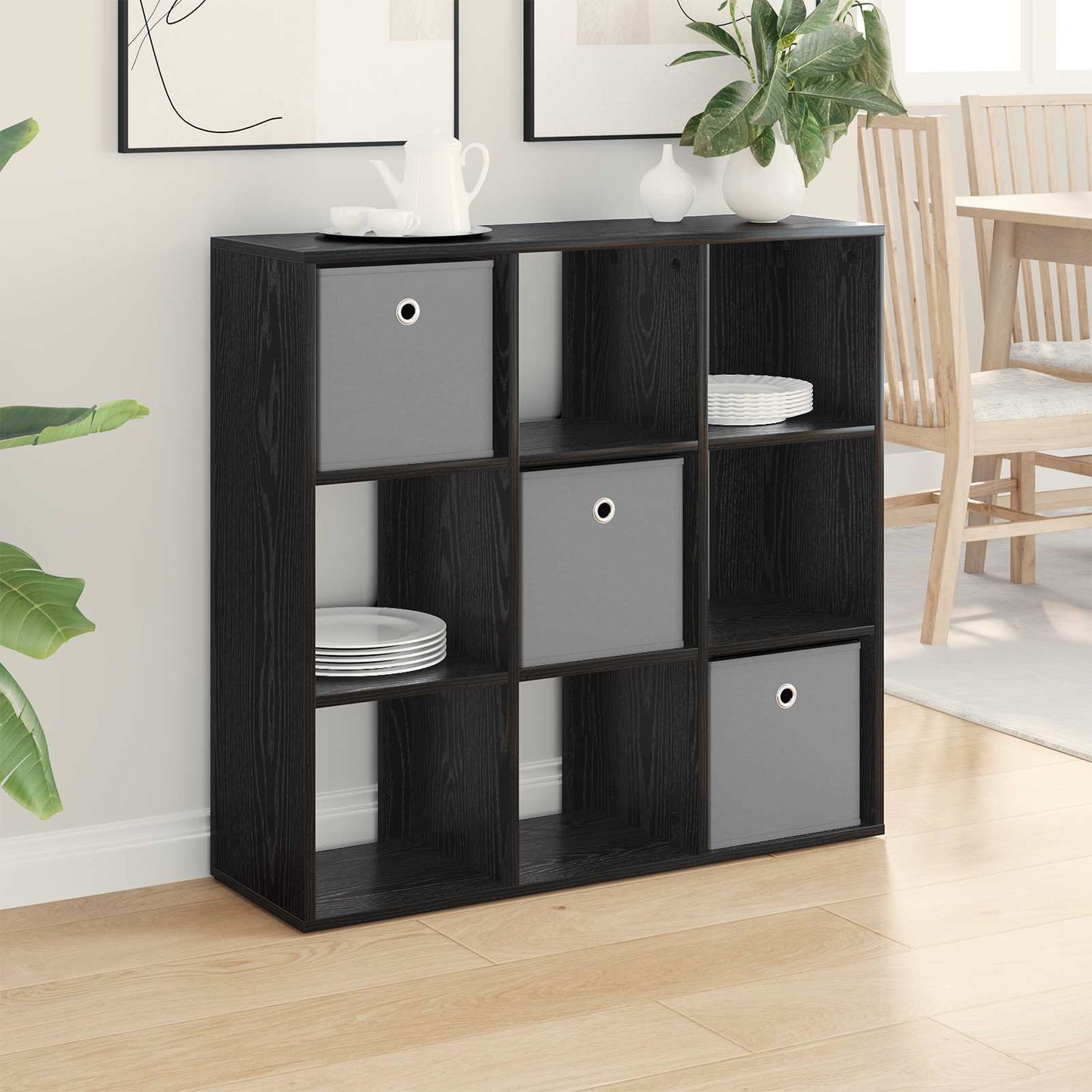 vidaXL Sideboard Black Oak 88.5 x 29 x 84.5 cm 1