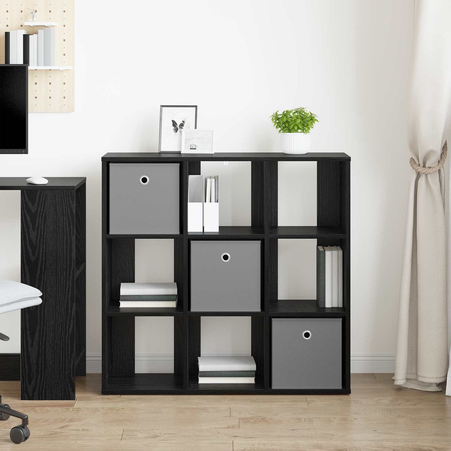 vidaXL Sideboard Black Oak 88.5 x 29 x 84.5 cm 4