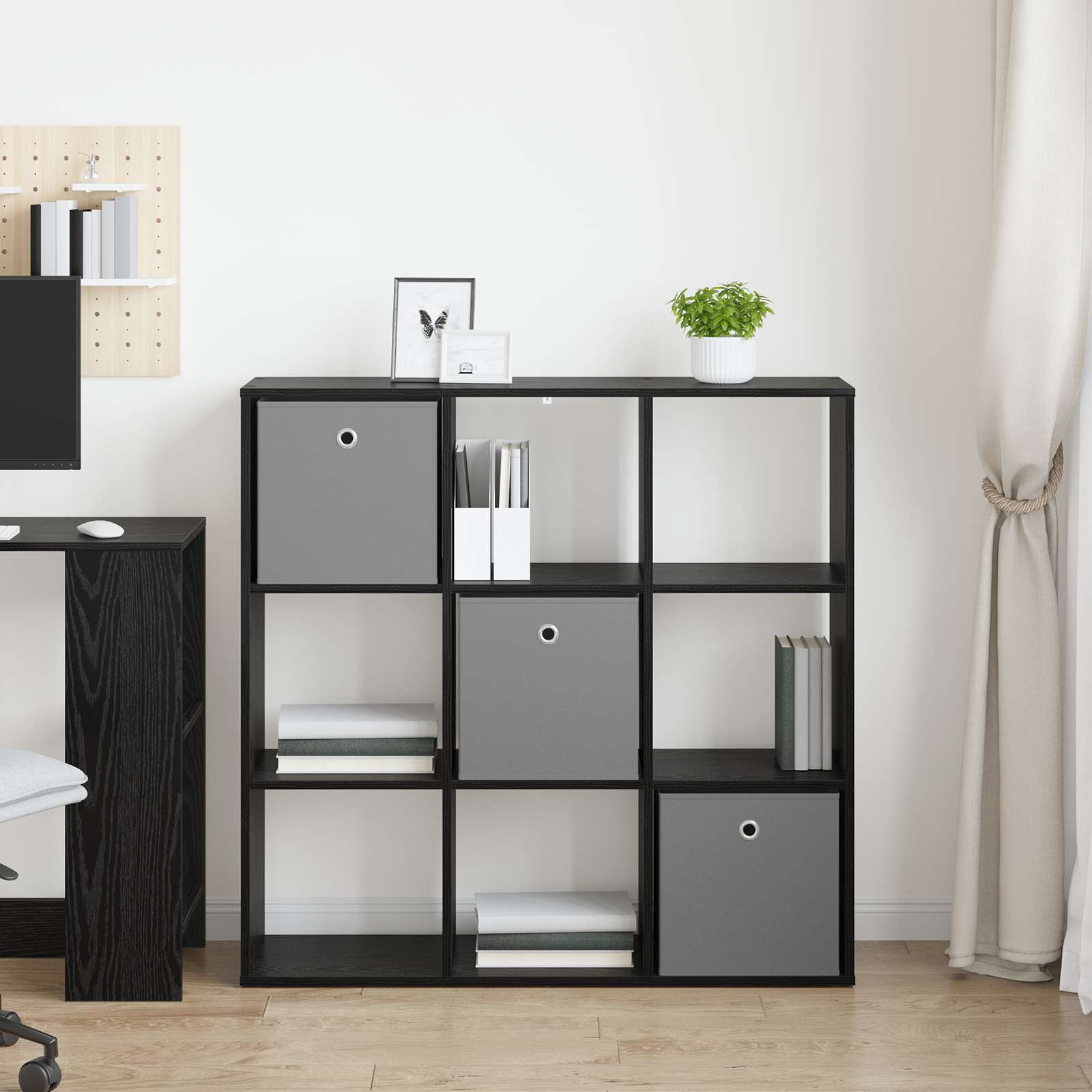 vidaXL Sideboard Black Oak 102 x 31 x 99.5 cm 4
