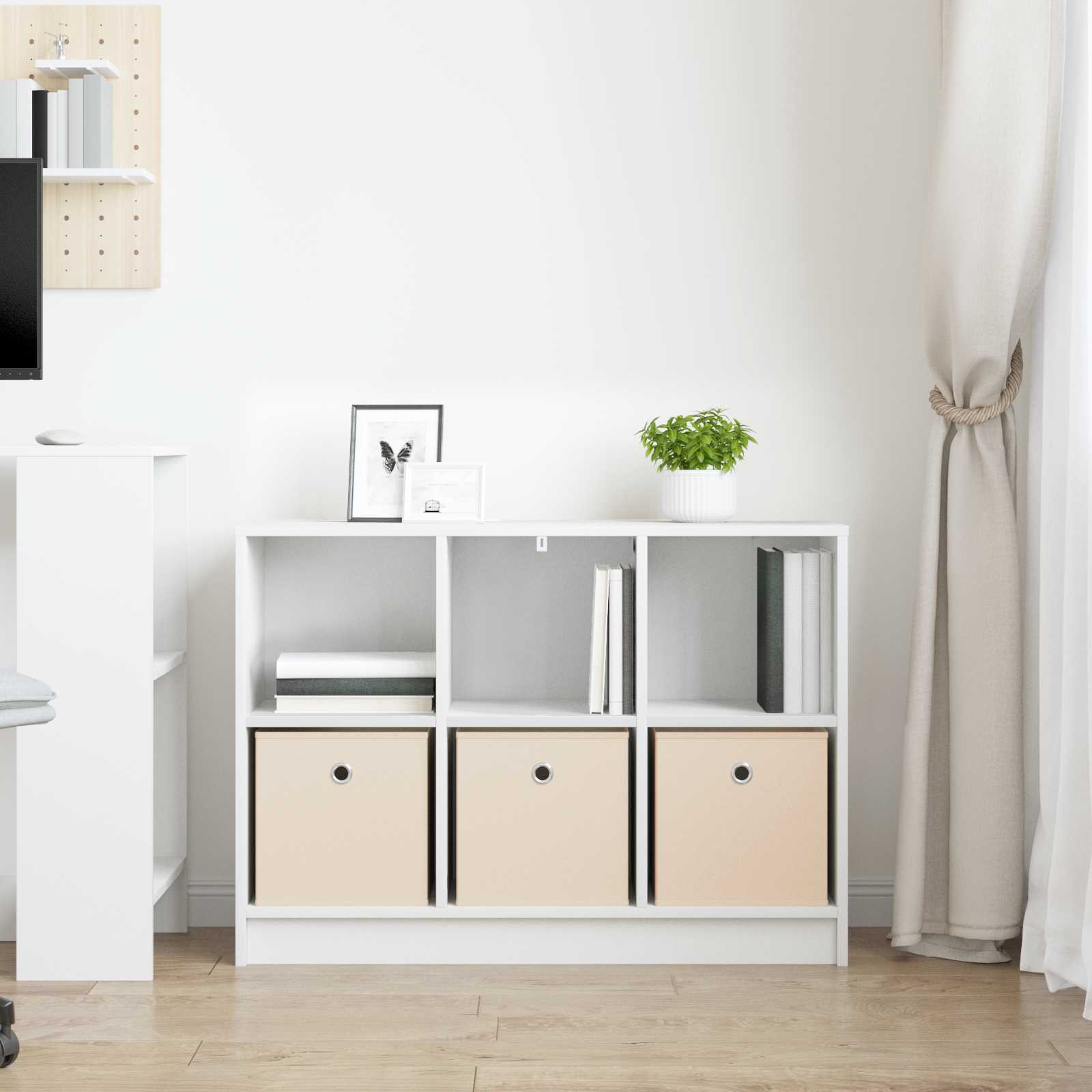 vidaXL Sideboard White 88.5 x 27.5 x 63.5 cm 4