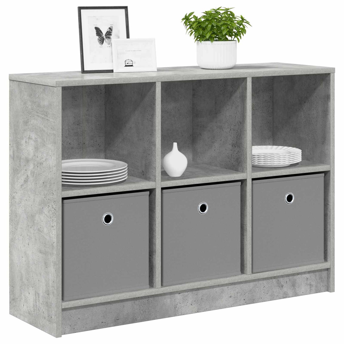 vidaXL Sideboard Concrete Grey 88.5 x 27.5 x 63.5 cm 3