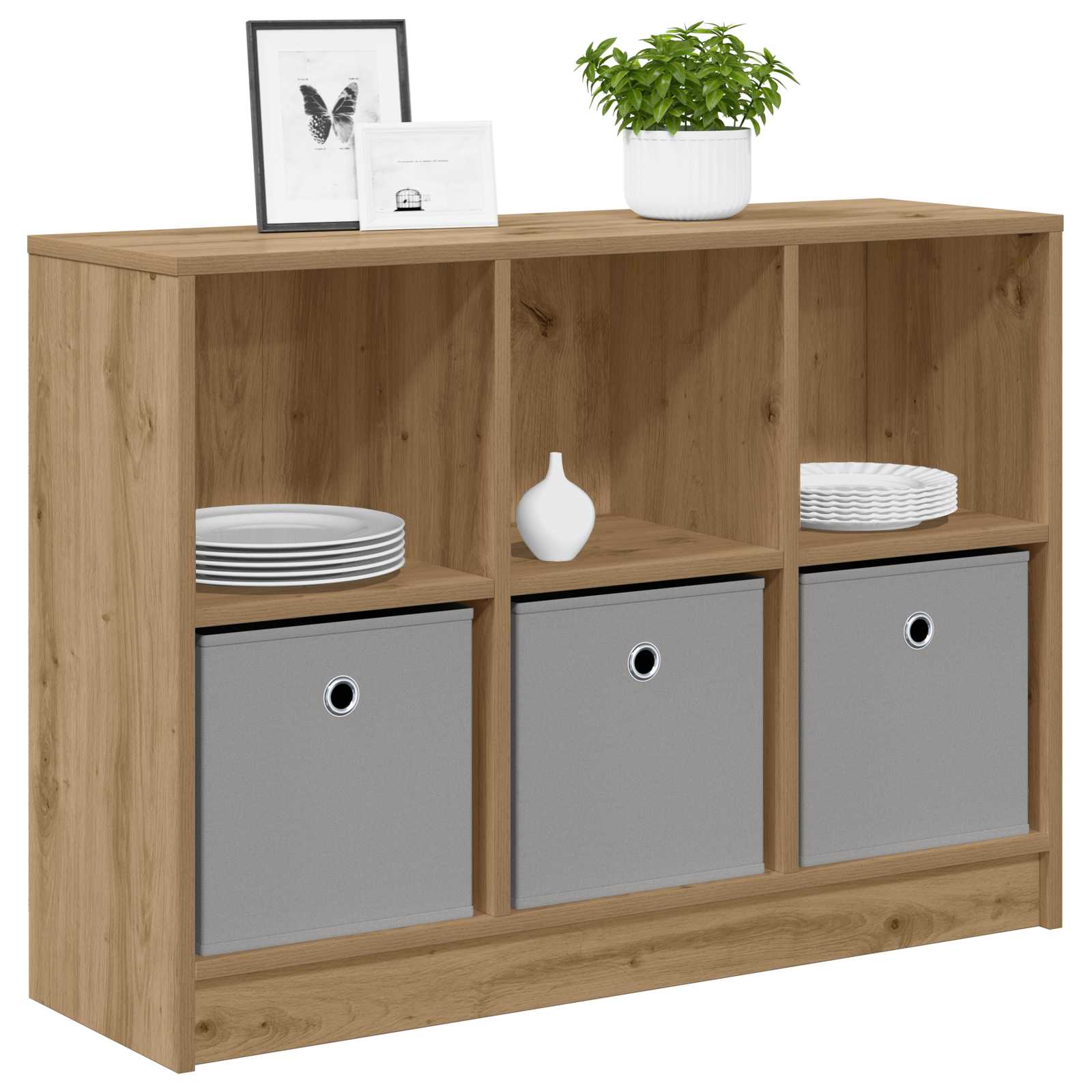 vidaXL Sideboard Artisan Oak 88.5 x 27.5 x 63.5 cm 3