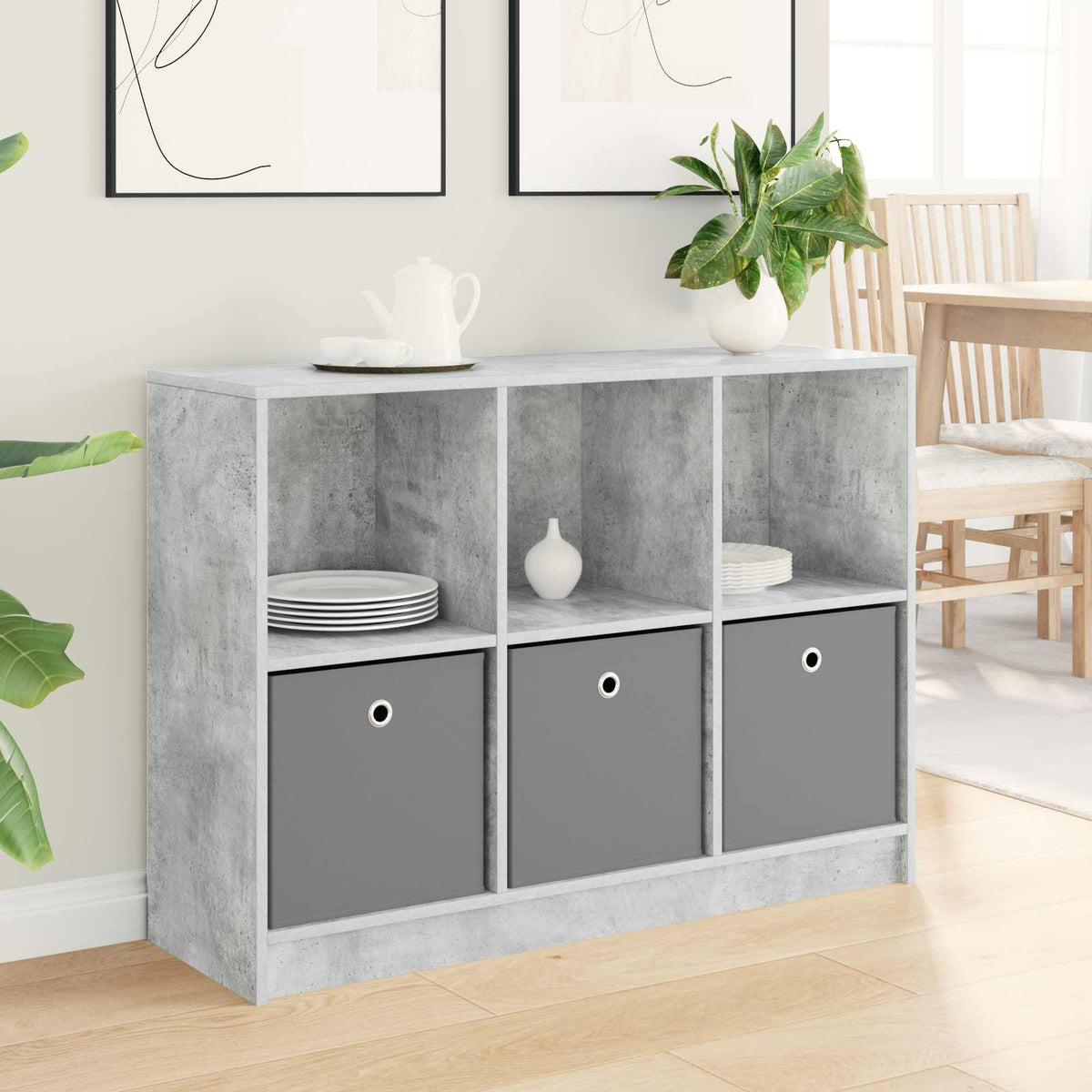 Sideboard 102 x 32 x 73.5 cm Concrete grey