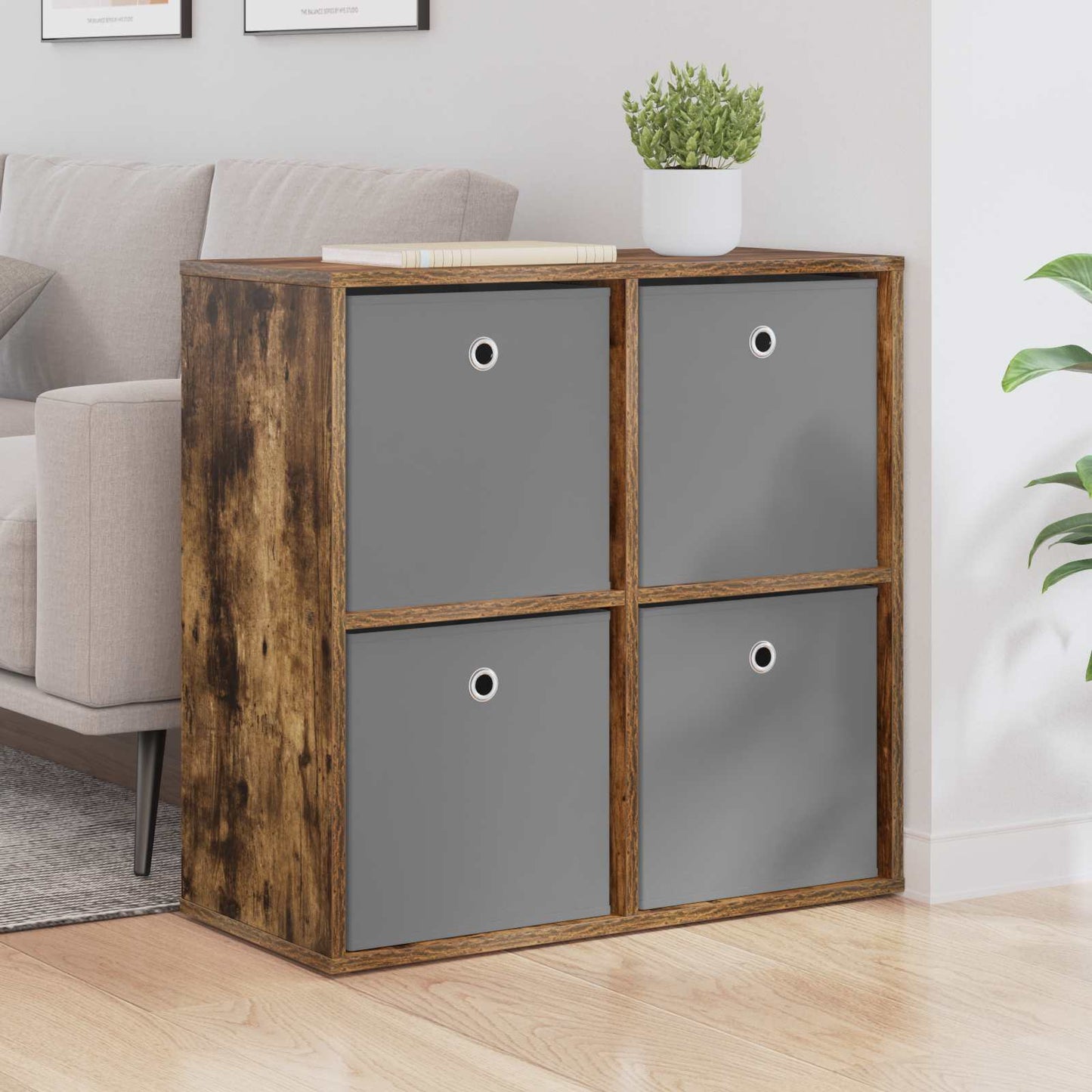 vidaXL Sideboard Smoked Oak 68.5 x 32 x 67 cm 1